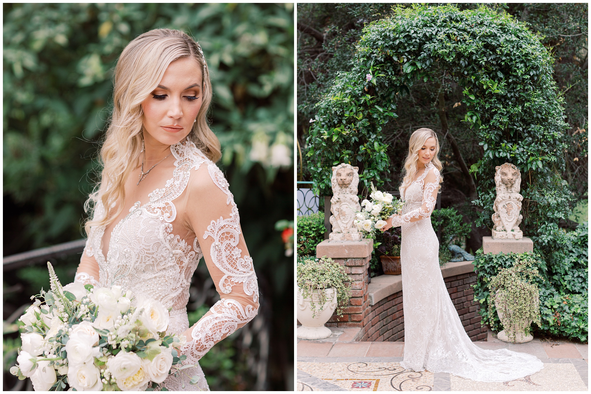 Bridal portraits at the Houdini Estate