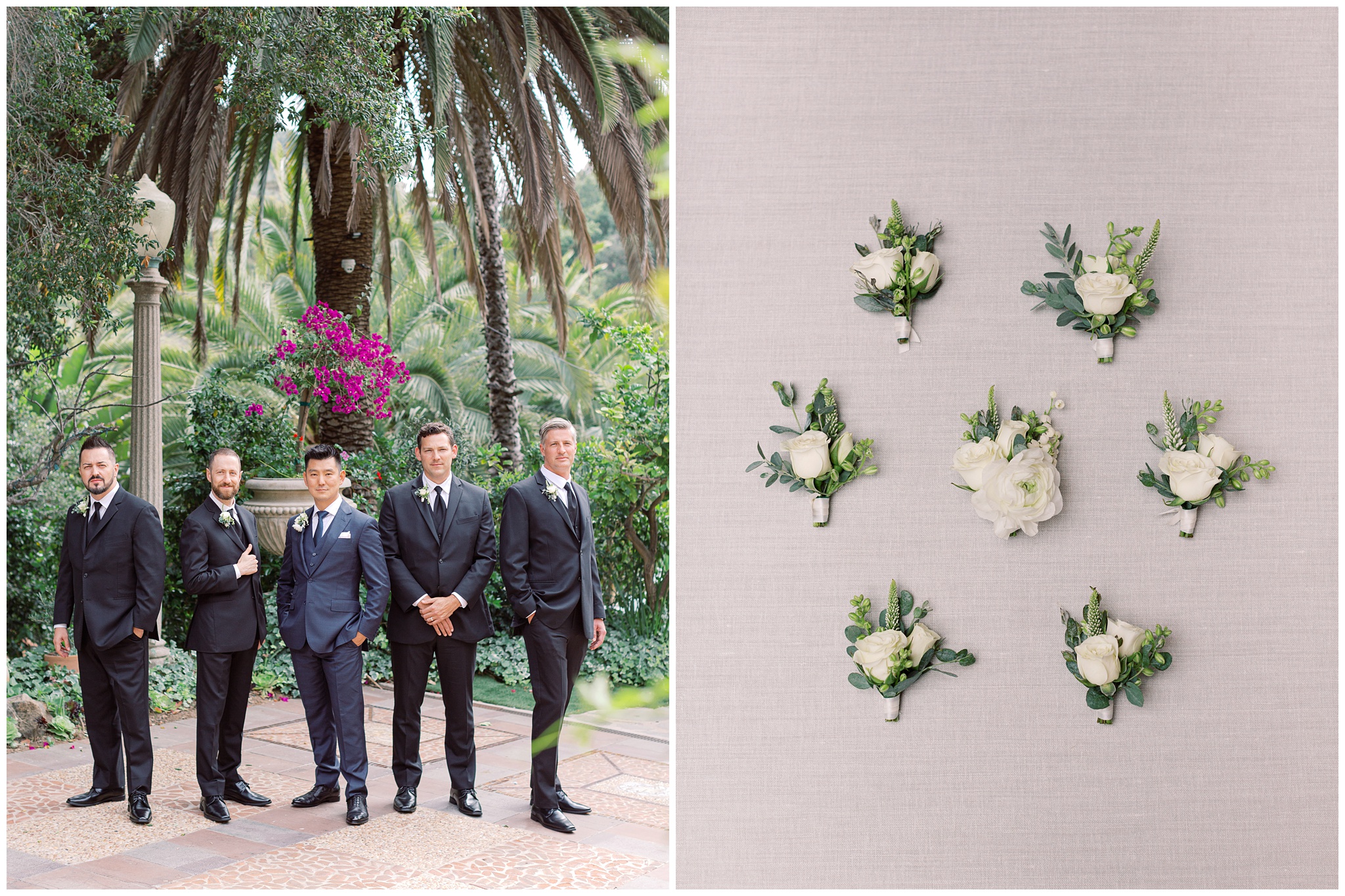 Groom and Groomsmen portraits and boutonnieres
