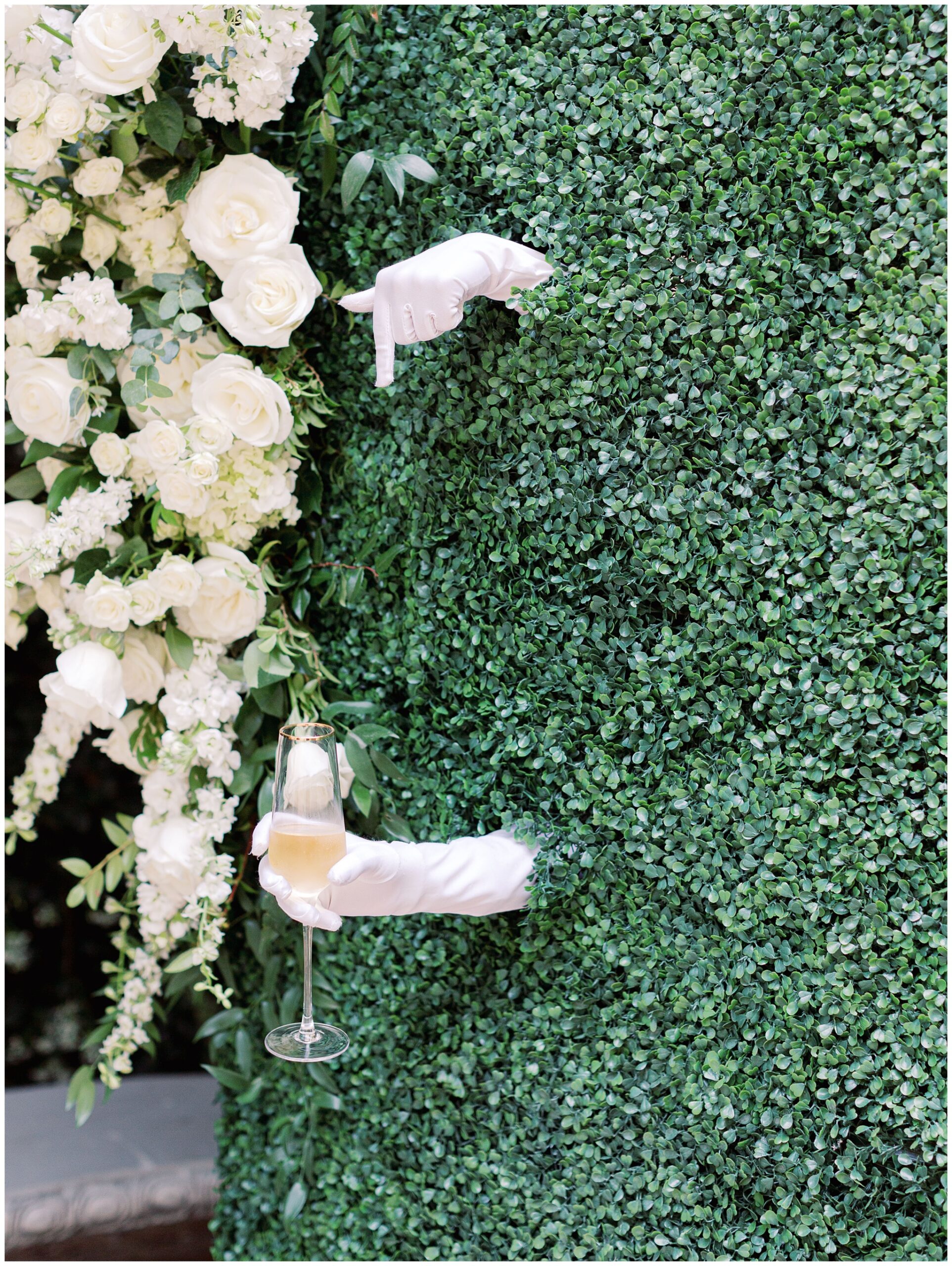 Houdini Estate wedding champagne wall