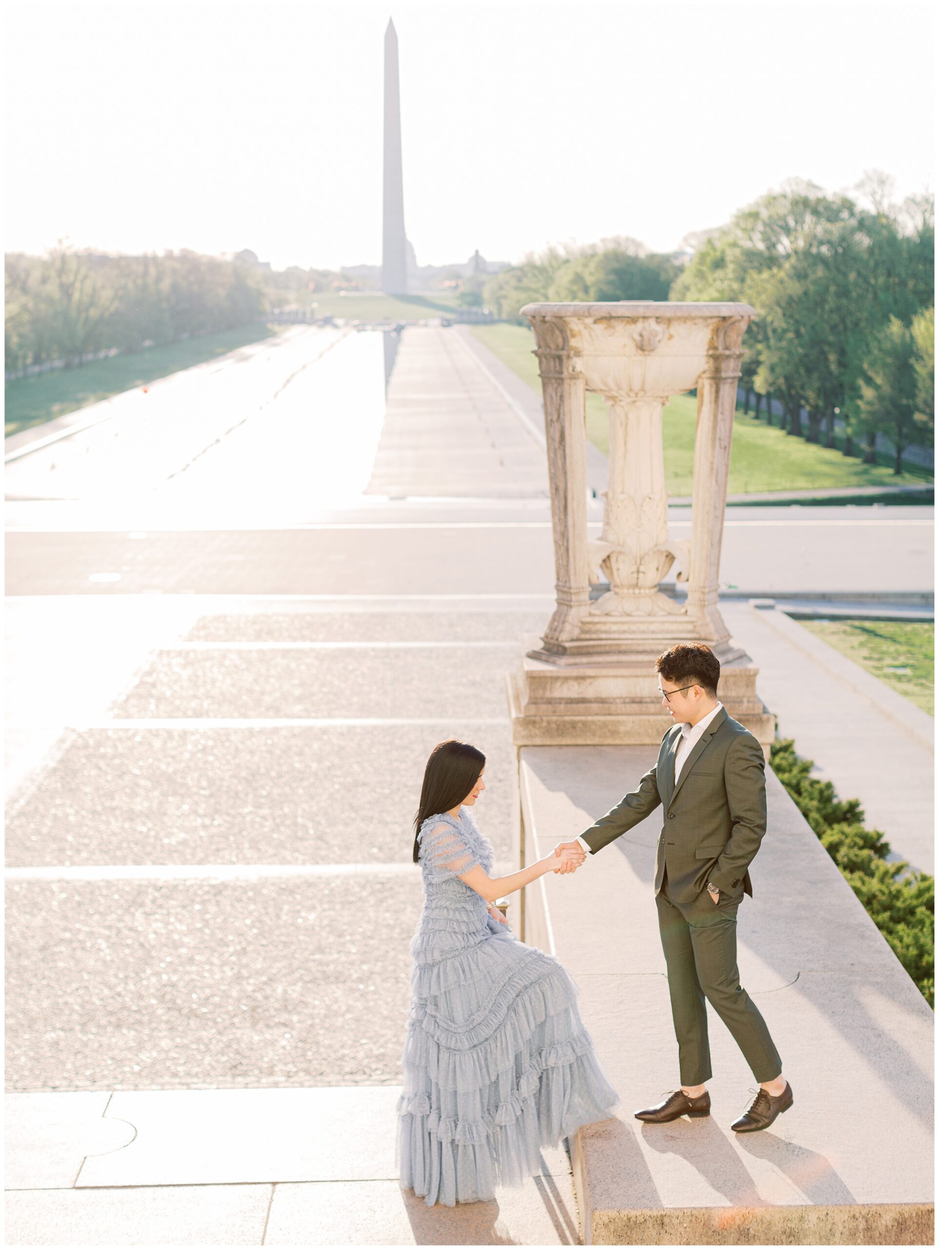 Lincoln Memorial engagement photo