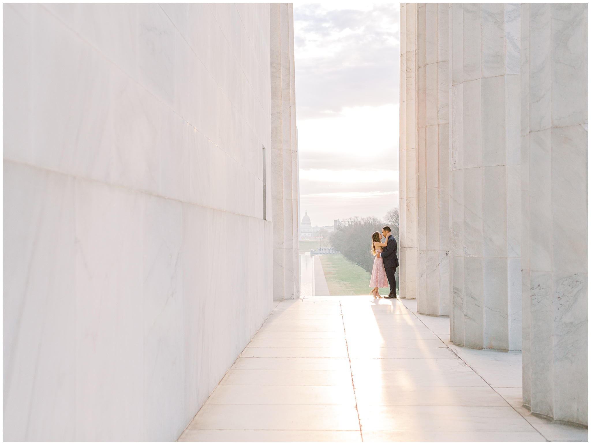 Lincoln Memorial Engagement Photo