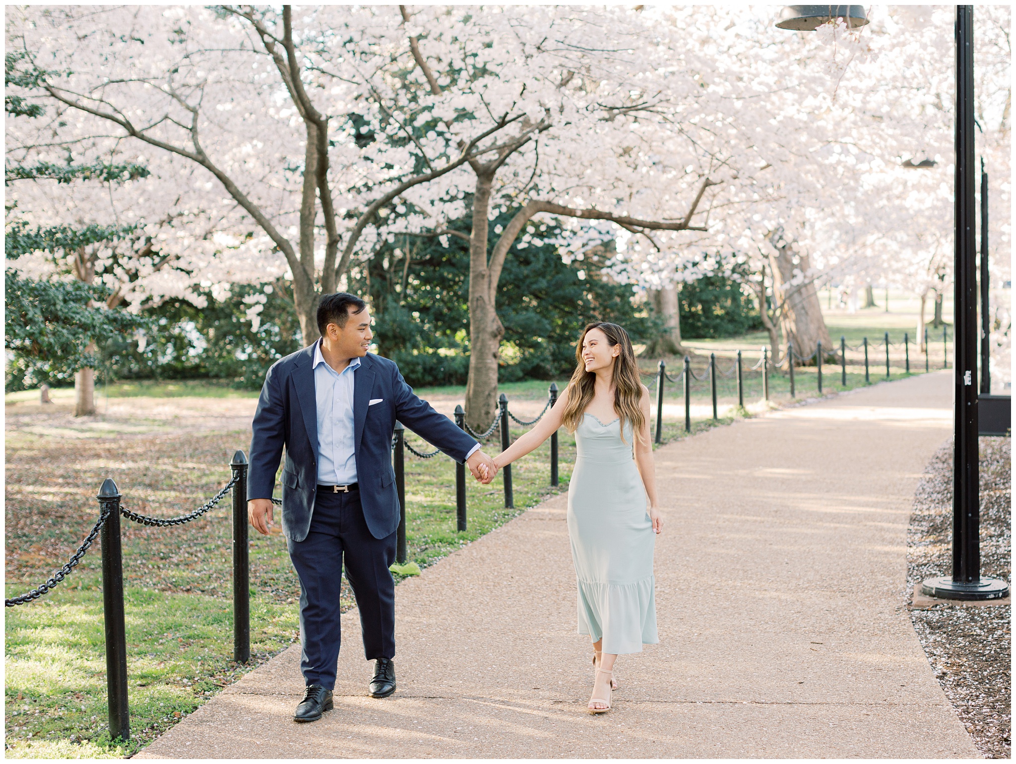 Cherry Blossom Tidal Basin Engagement Photo