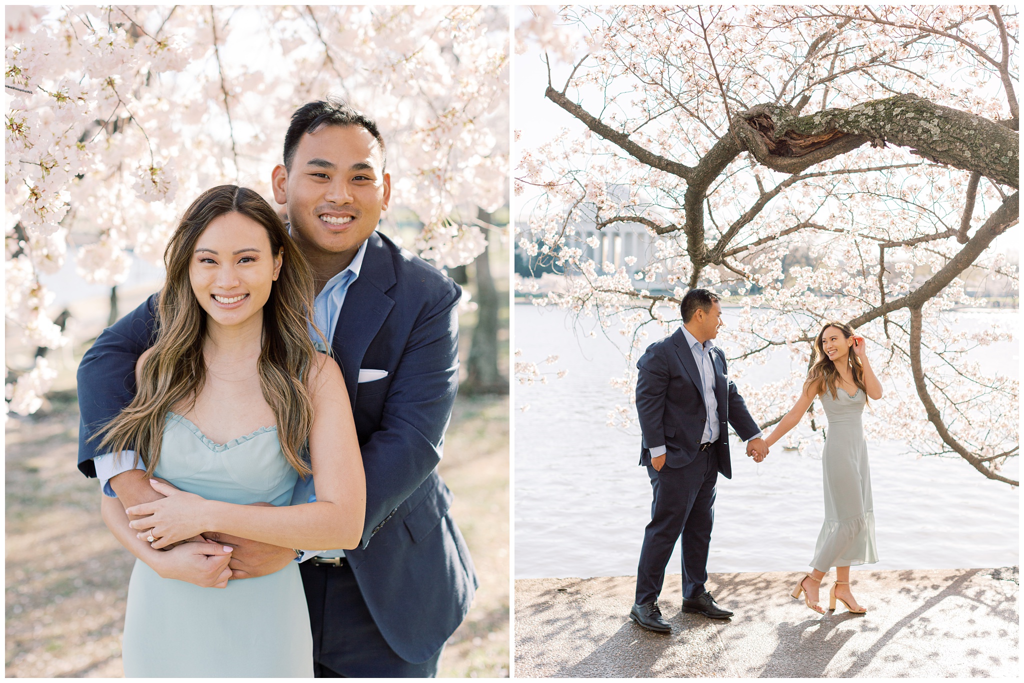 Cherry Blossom Tidal Basin Engagement Photo