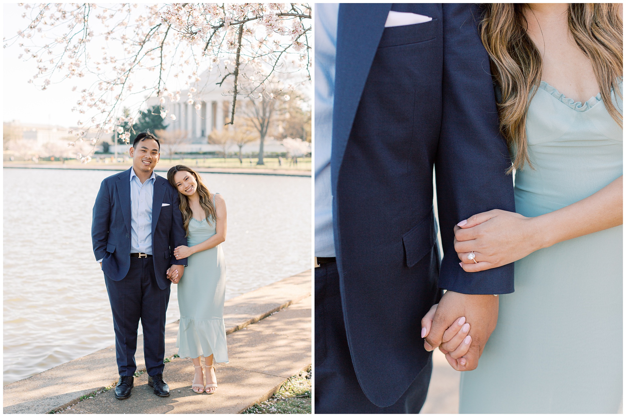 Cherry Blossom Tidal Basin Engagement Photo