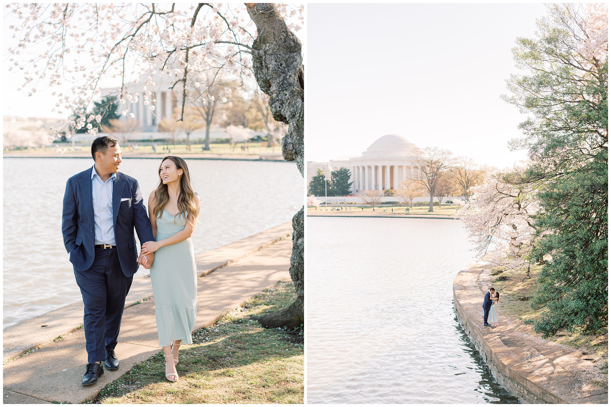 Cherry Blossom Tidal Basin Engagement Photo