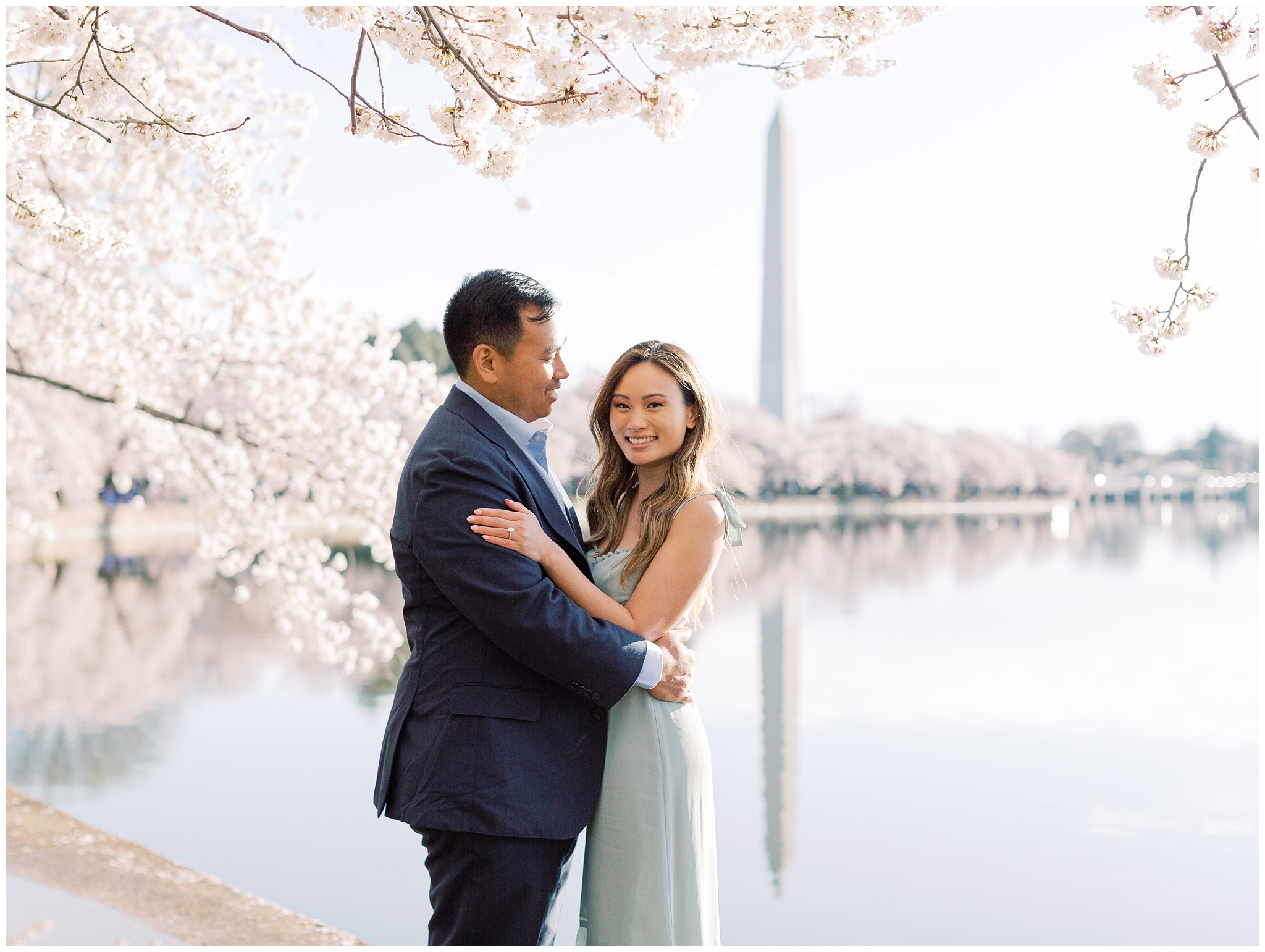 Cherry Blossom Tidal Basin Engagement Photo
