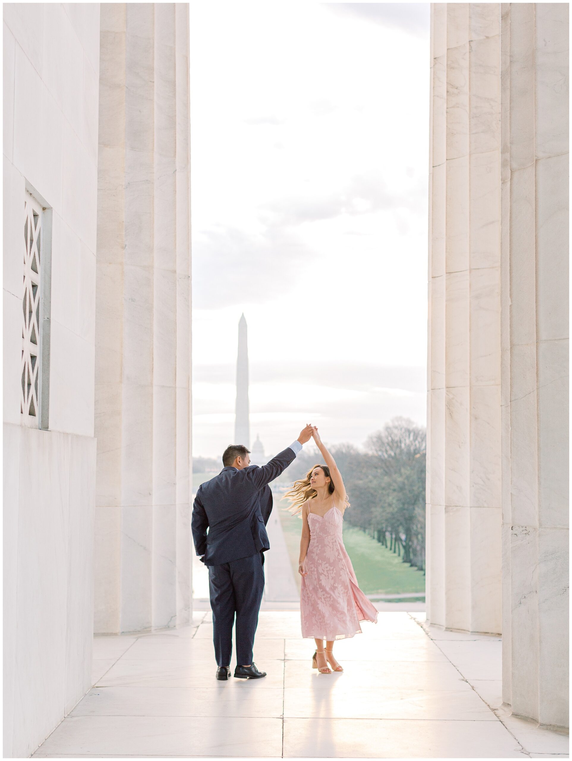 Lincoln Memorial Engagement Photo
