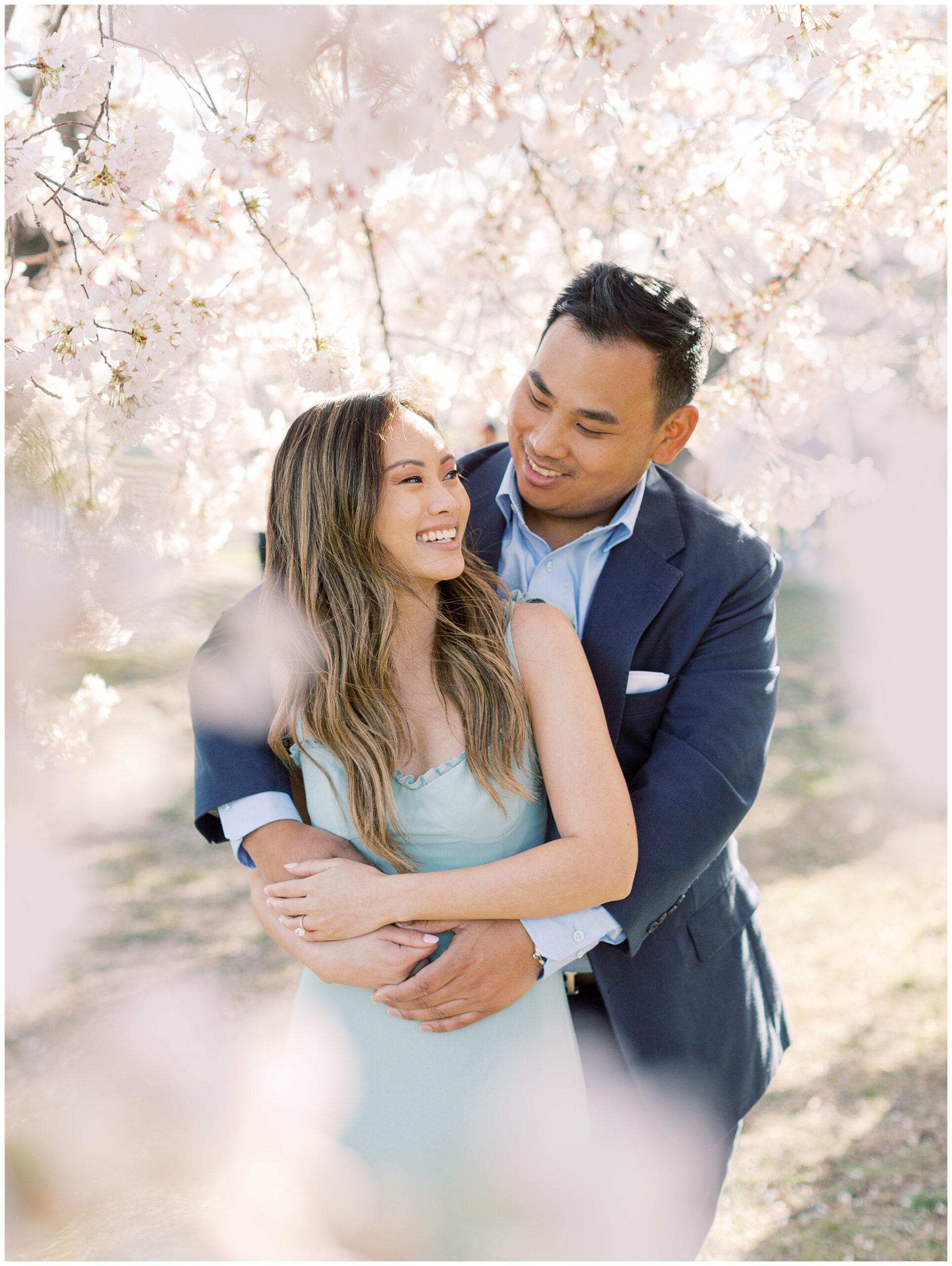 Cherry Blossom Tidal Basin Engagement Photo