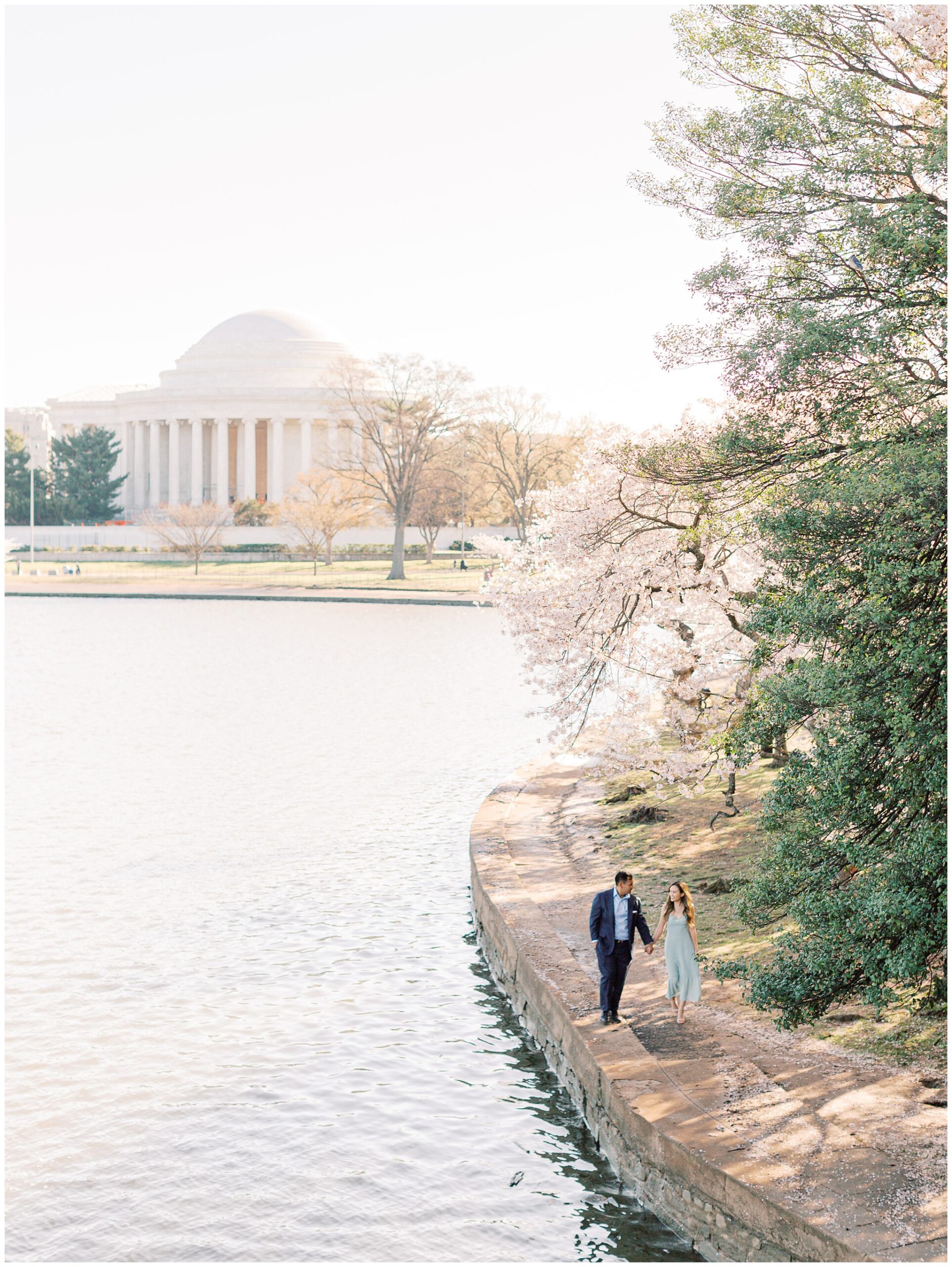 Cherry Blossom Tidal Basin Engagement Photo