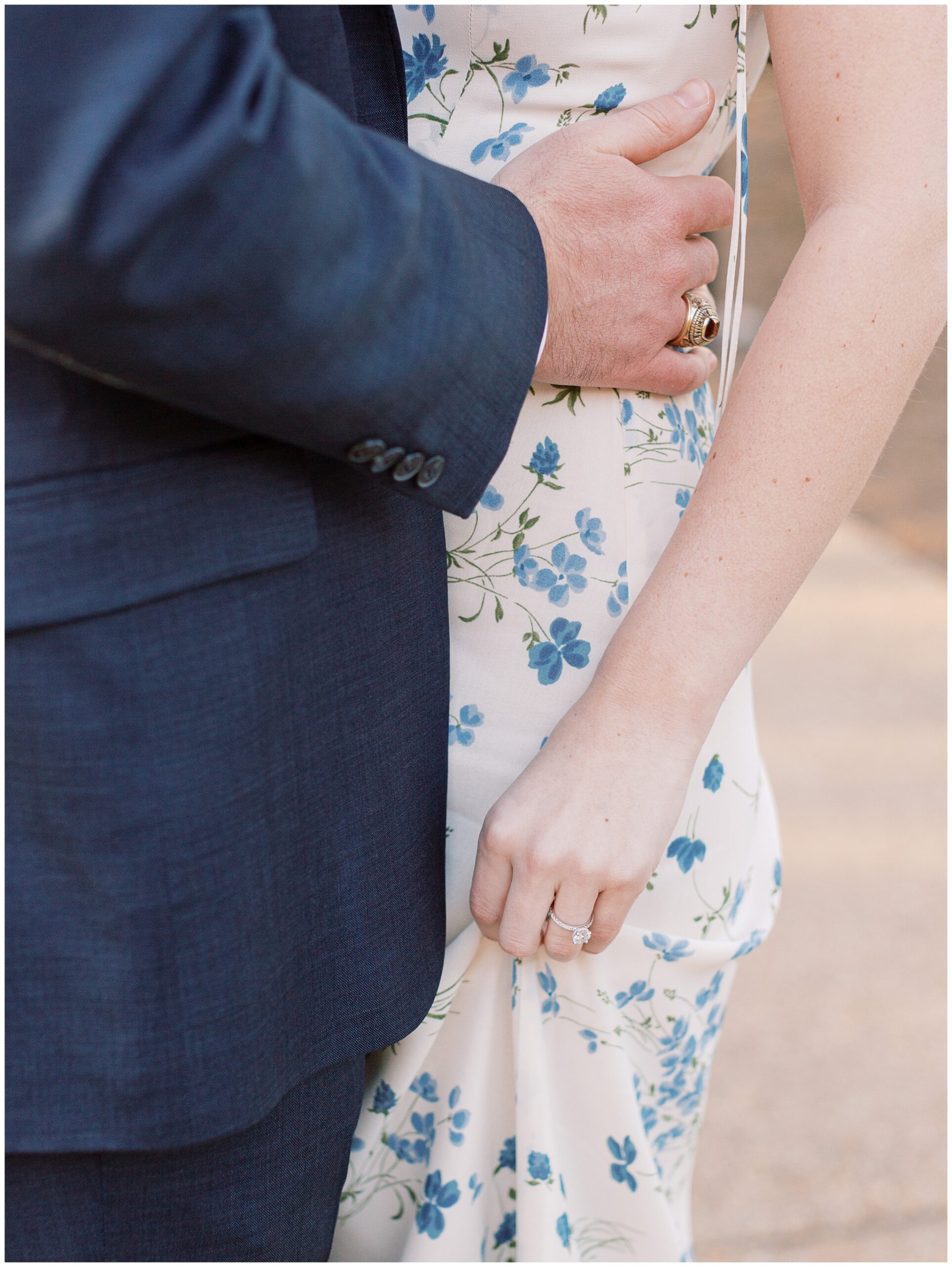 Close up of engagement ring