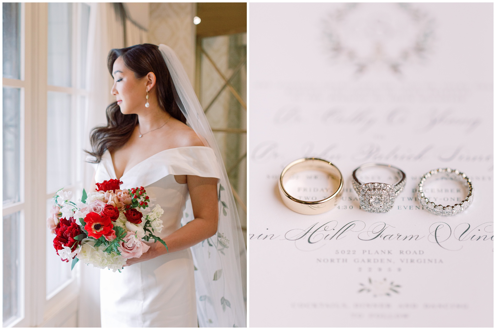 Bridal portrait and wedding rings