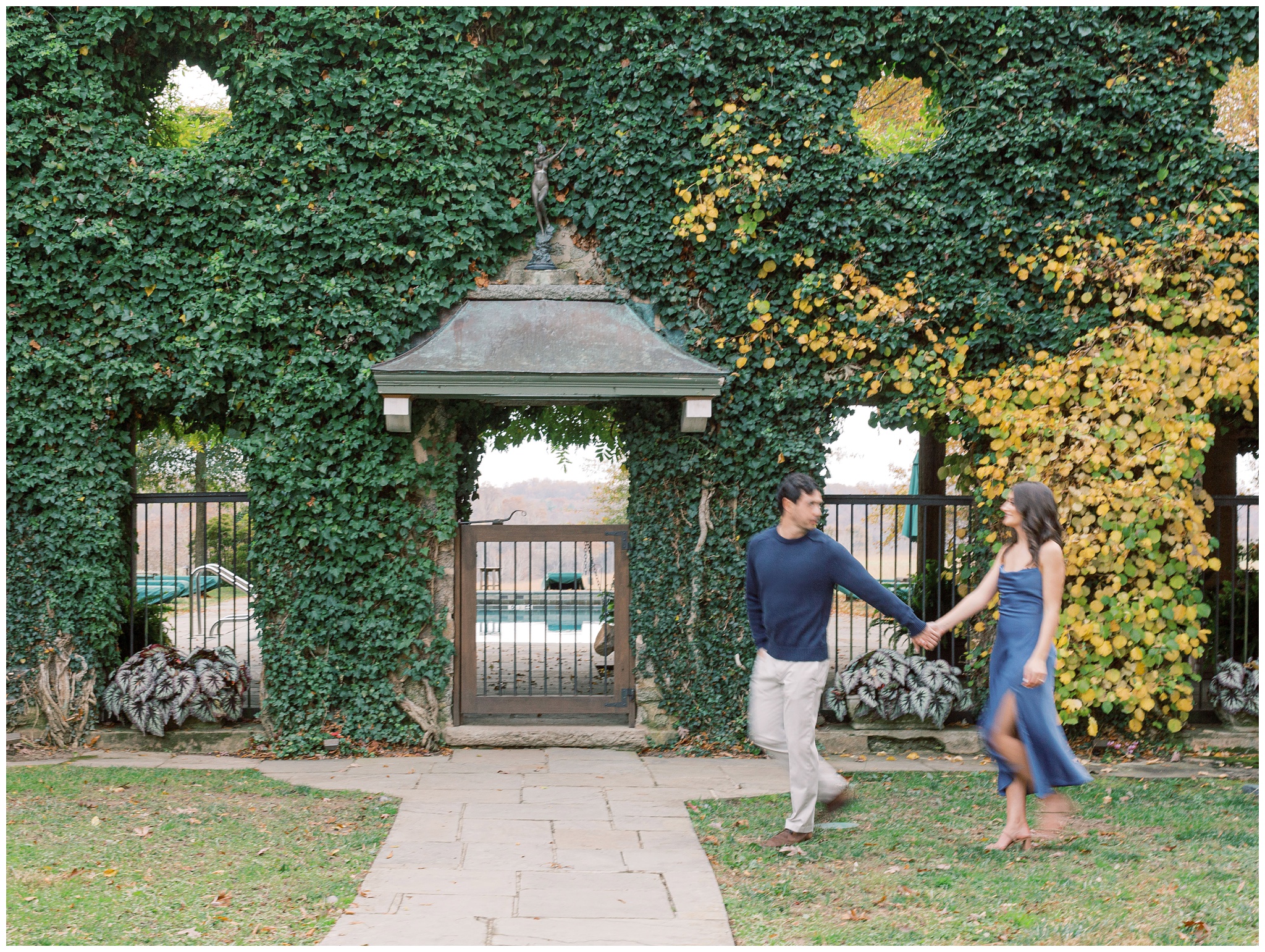 Goodstone Inn engagement photo with artsy blur