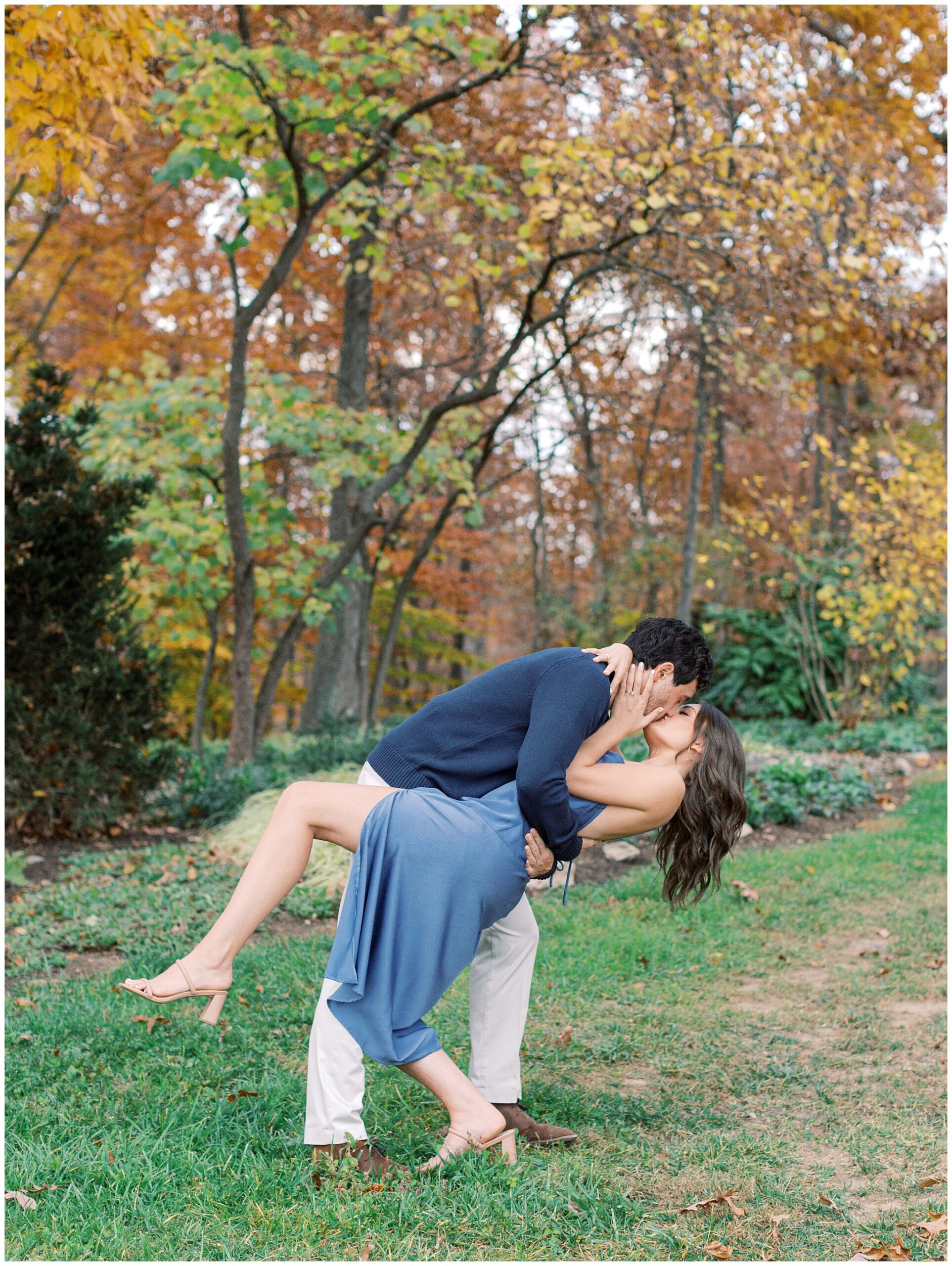 Goodstone Inn engagement photo dip kiss