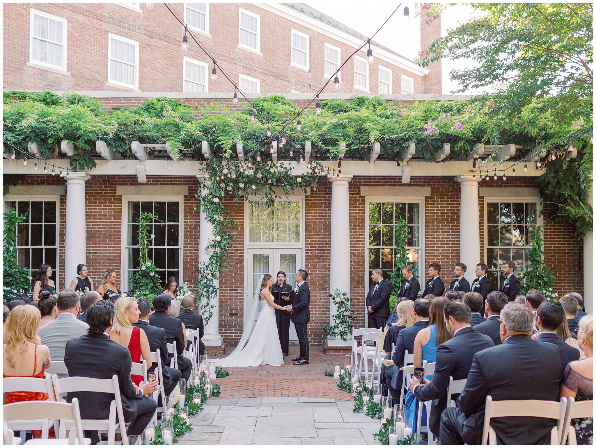 Bride and Groom at their wedding ceremony at the Tidewater Inn