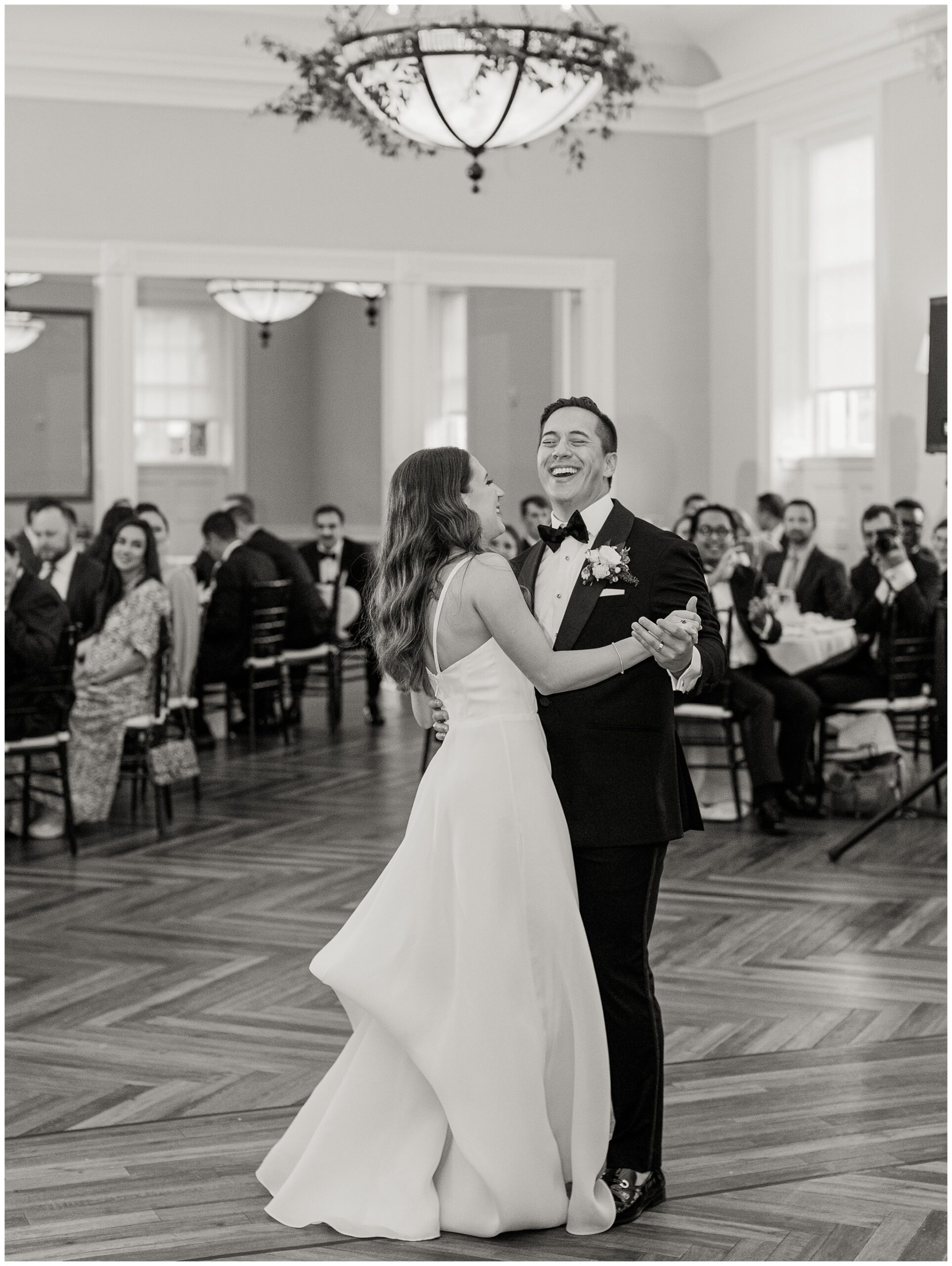 Bride and Groom dancing at their wedding reception