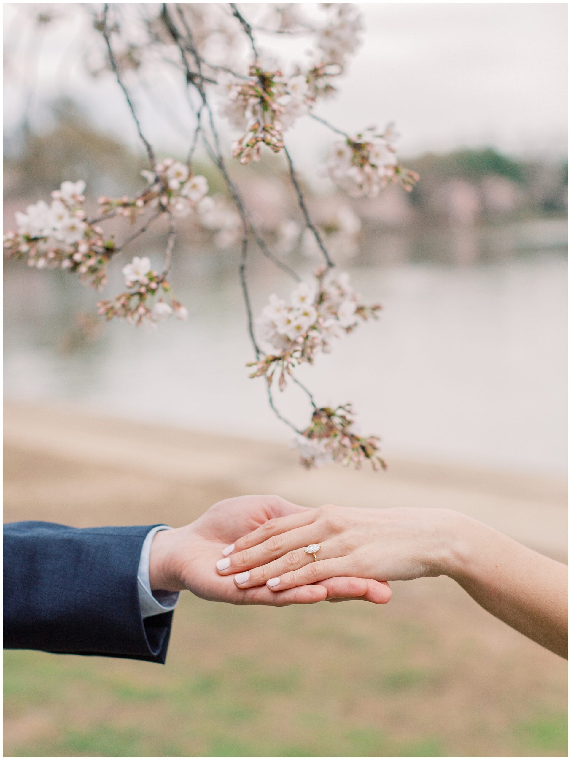 close up of engagement ring