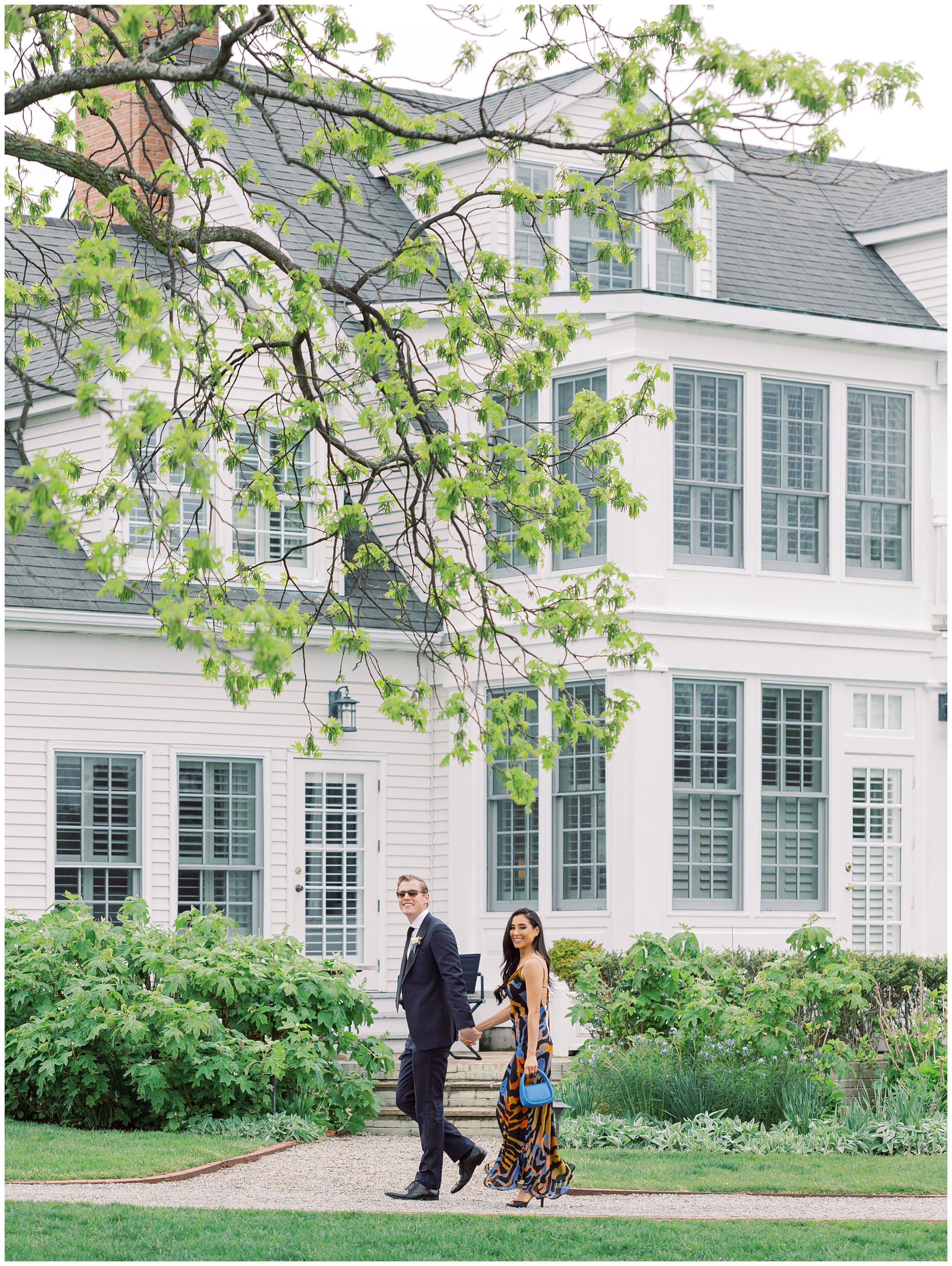 Wedding guests walking