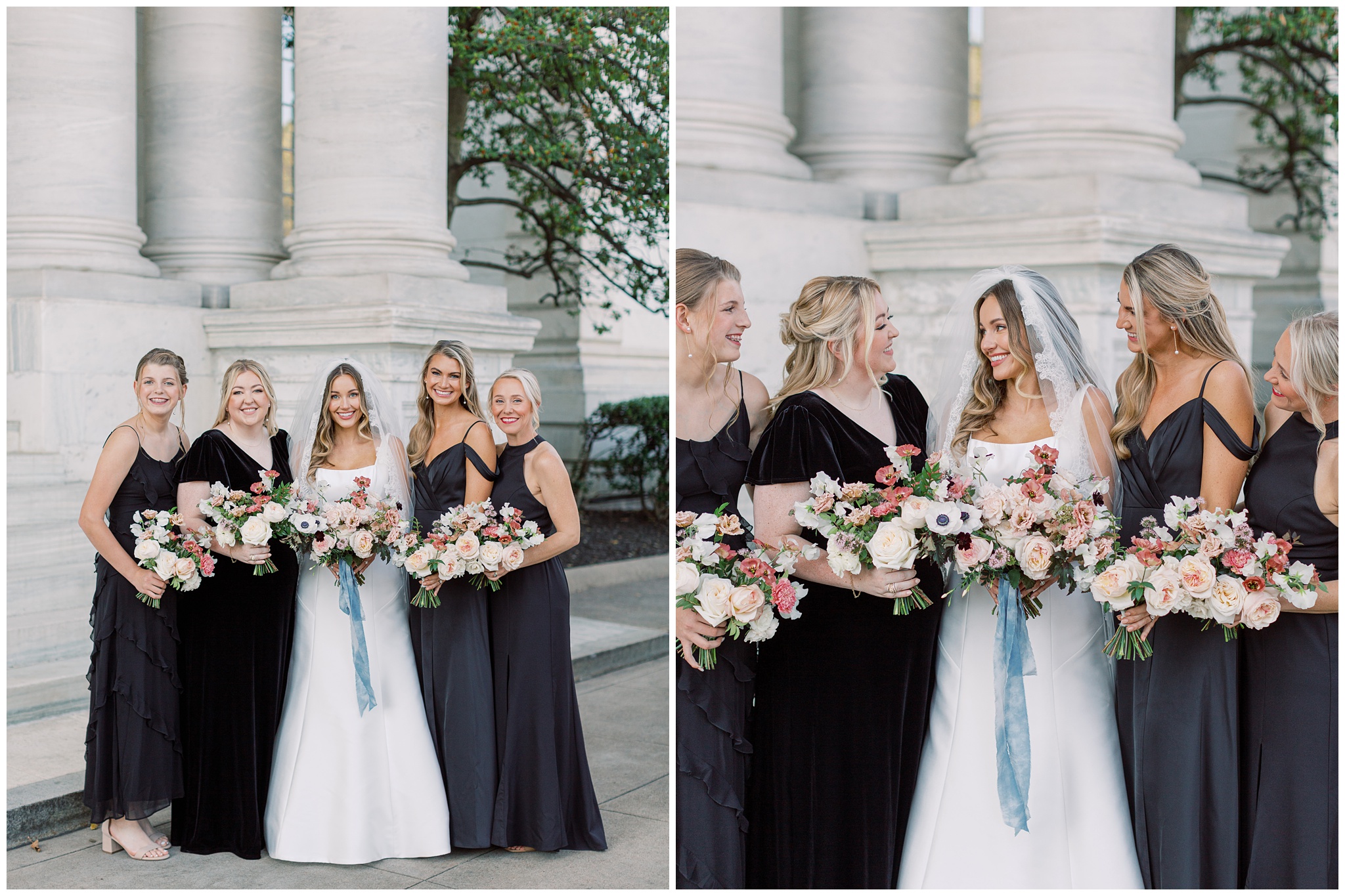 Bride and Bridesmaids photos at DAR Constitution Hall wedding