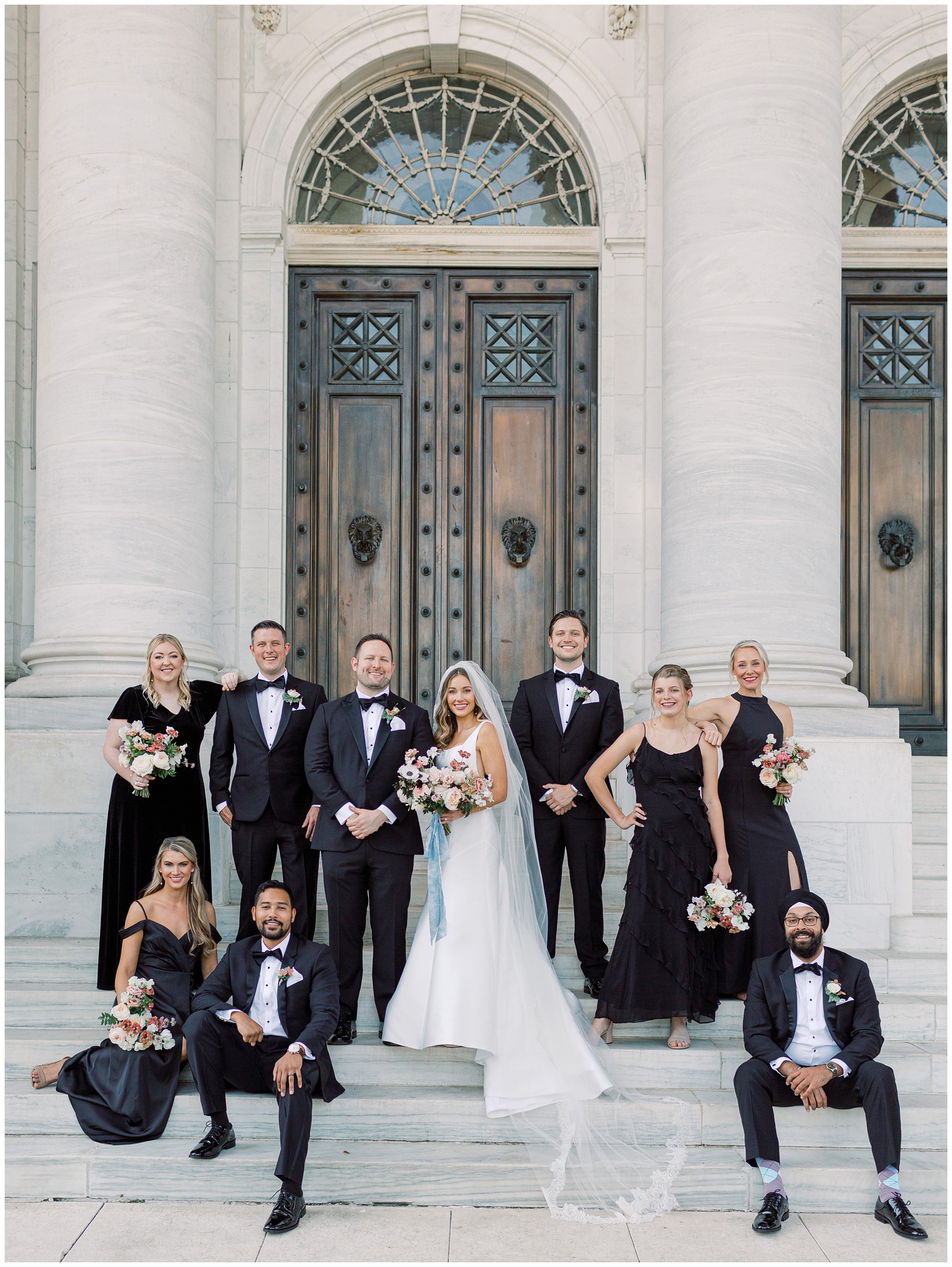 Wedding party photo at DAR Constitution Hall wedding