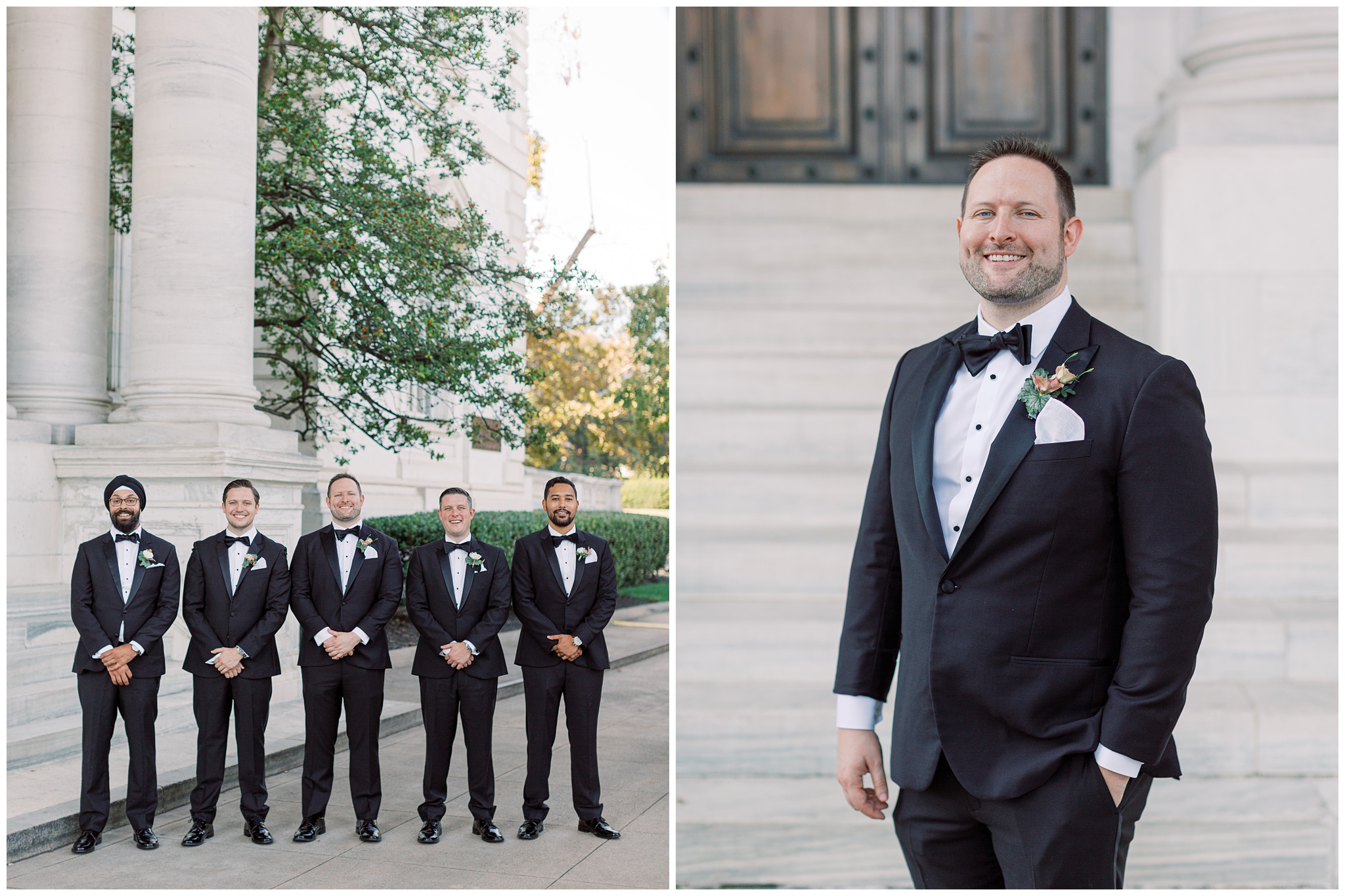 Groom and Groomsmen at DAR Constitution Hall wedding