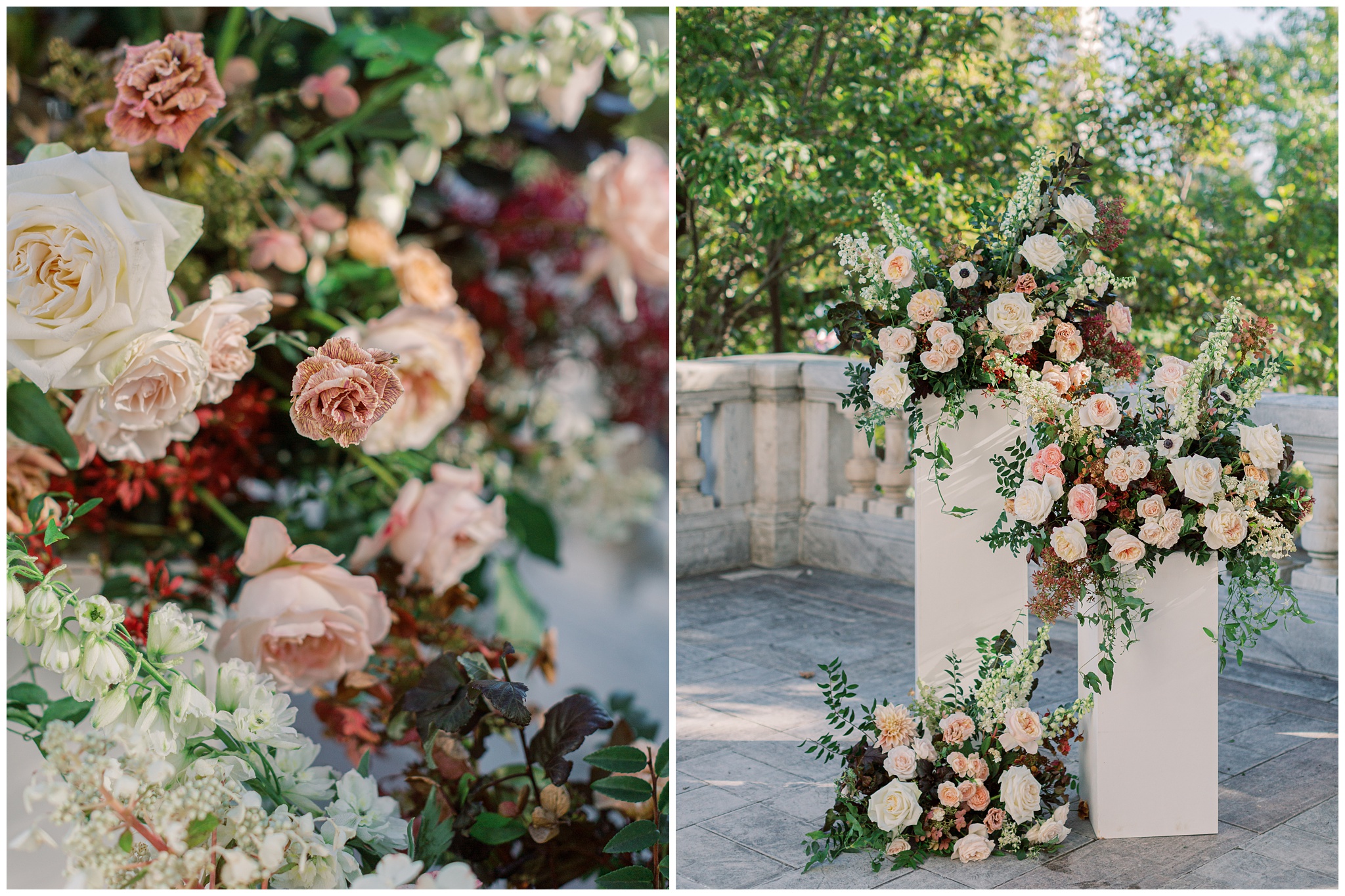 Wedding ceremony florals at DAR Constitution Hall