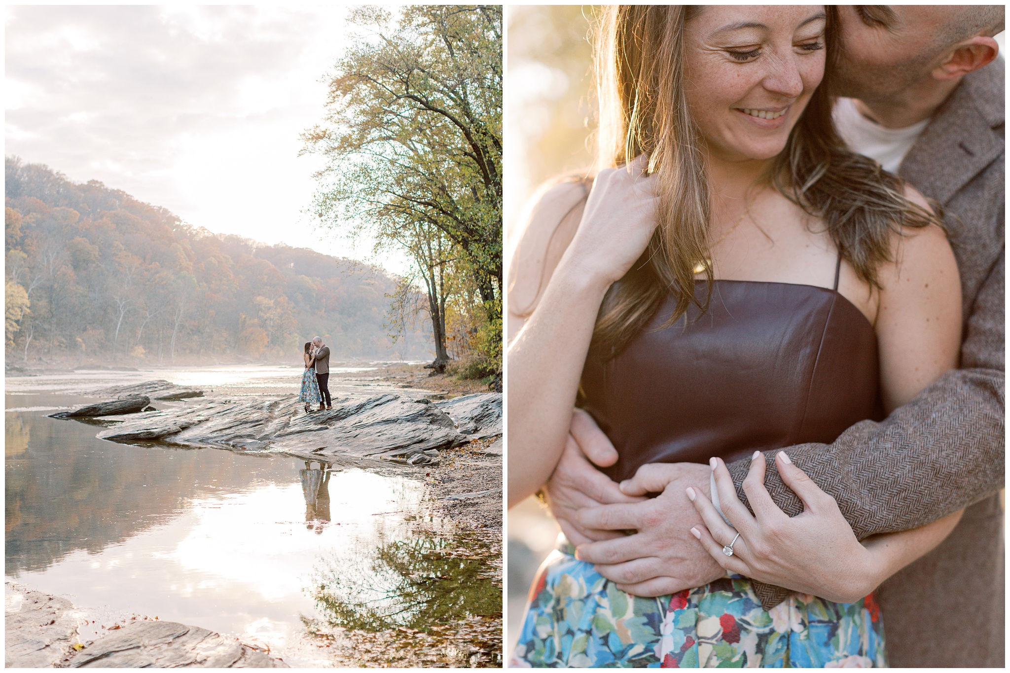 Harpers Ferry fall engagement photos by the waterfront