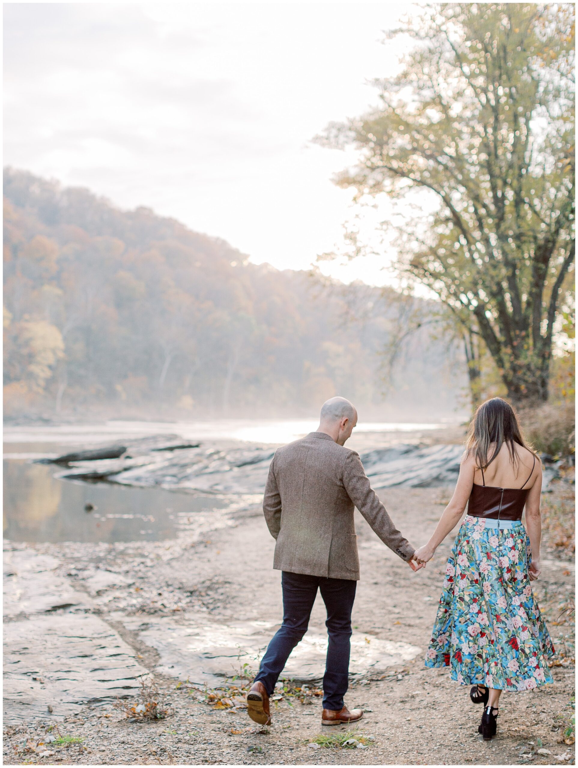 Harpers Ferry fall engagement photos by the waterfront