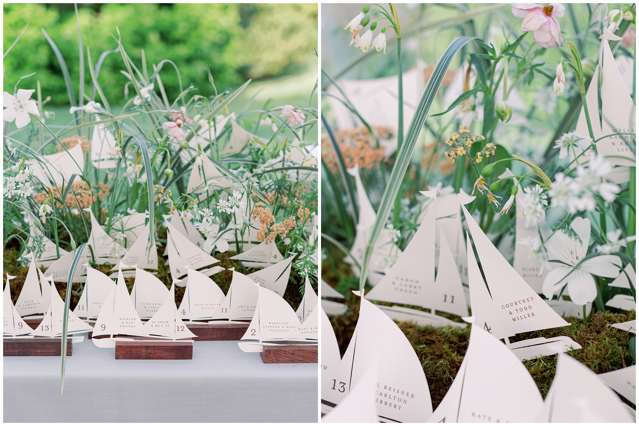 Seating chart with sailboats