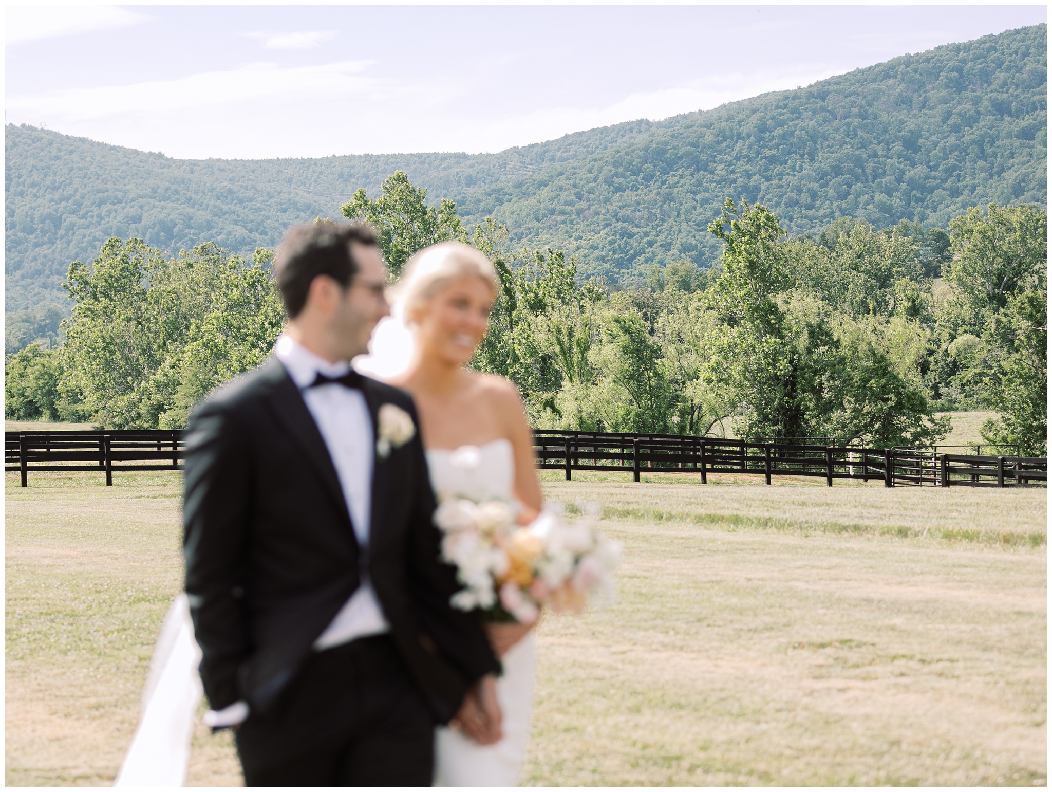 King Family Vineyards wedding bride and groom artsy portrait