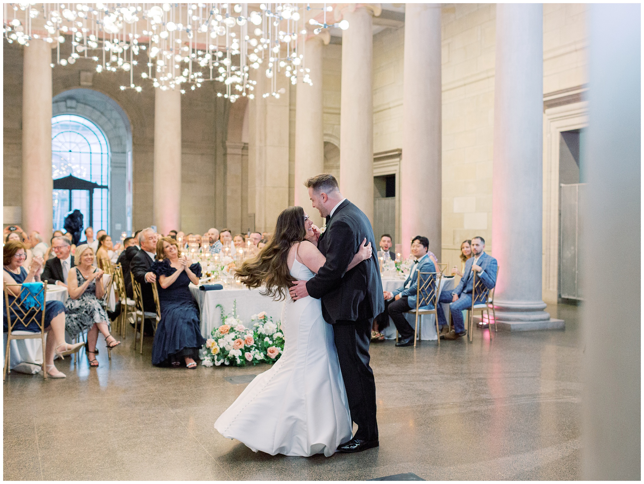 Bride and Groom first dance at Baltimore Museum of Art wedding reception