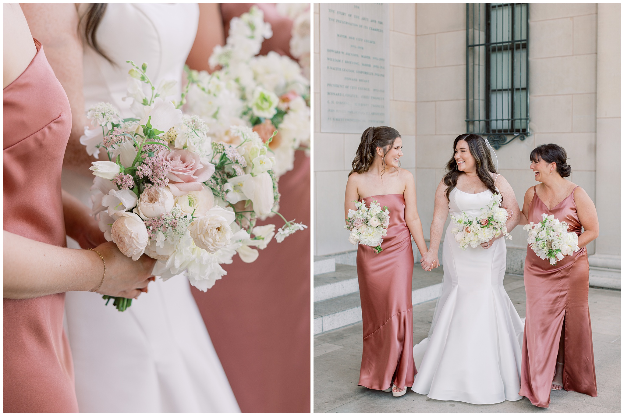 Bride and Bridesmaids photos at the Baltimore Museum of Art