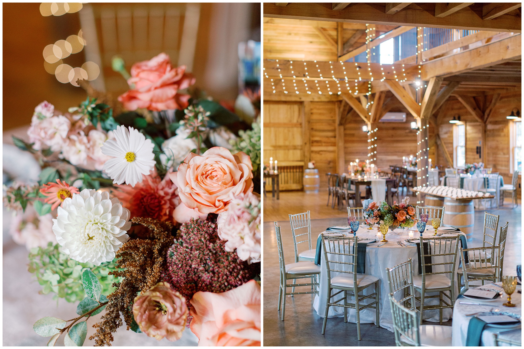 Oak Barn at Loyalty wedding reception