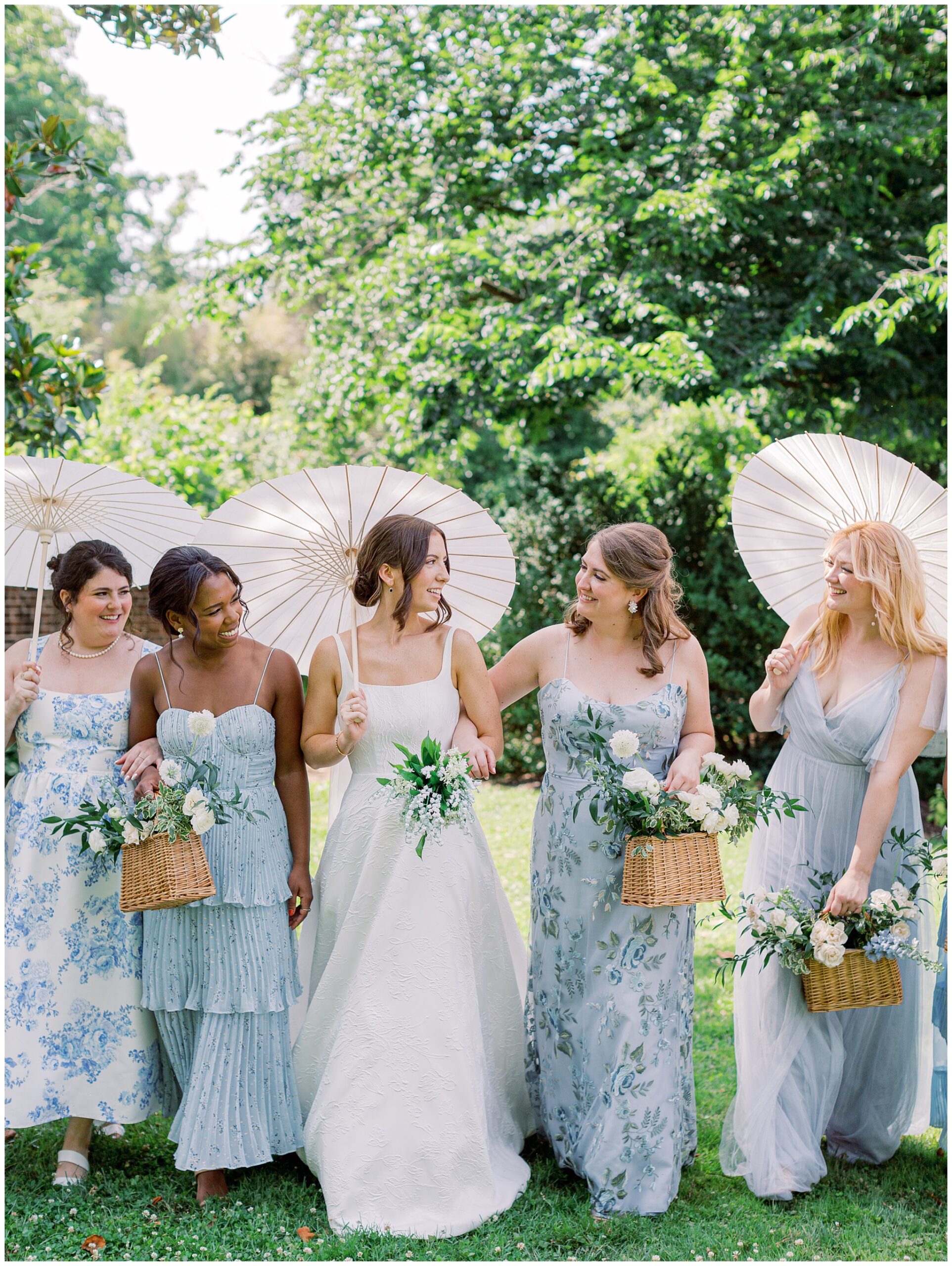 River Run wedding photo of bride and bridesmaids walking