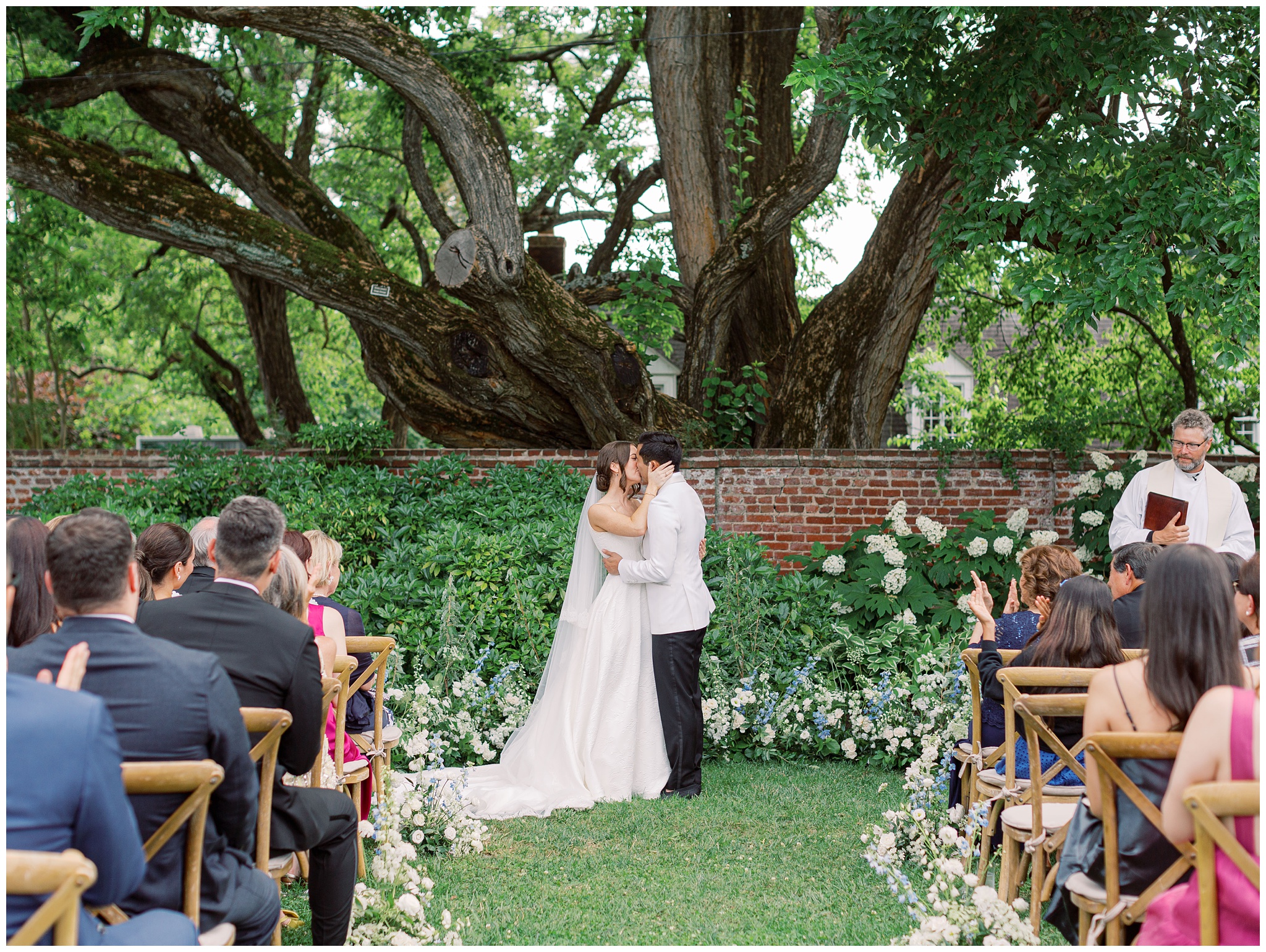 River Run wedding first kiss photo