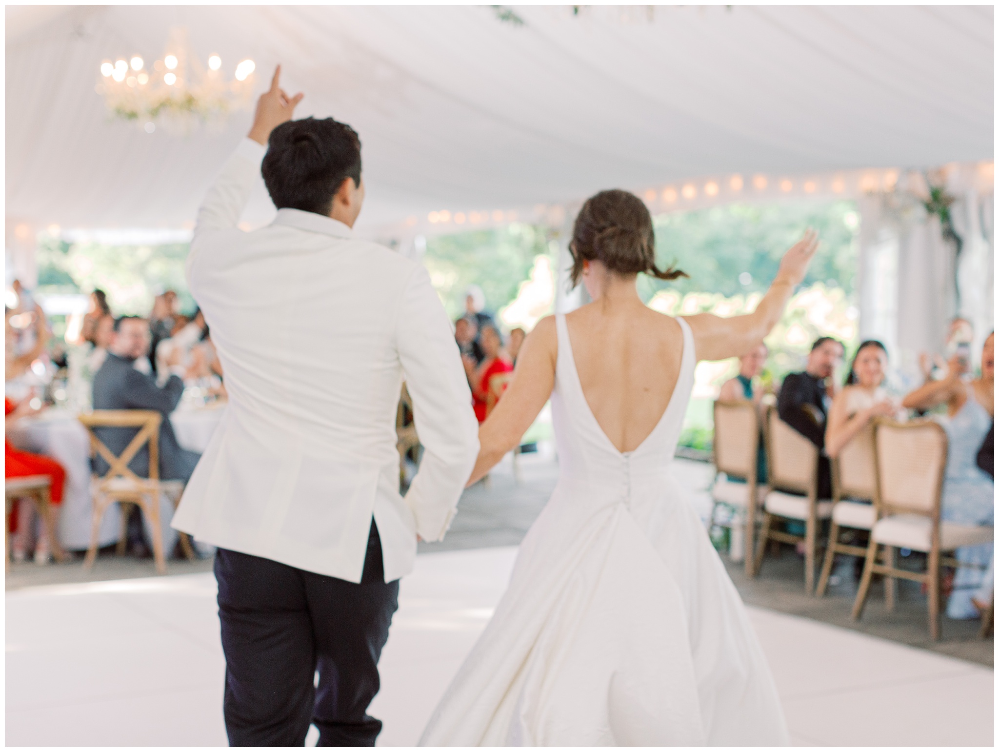 wedding reception photo of bride and groom