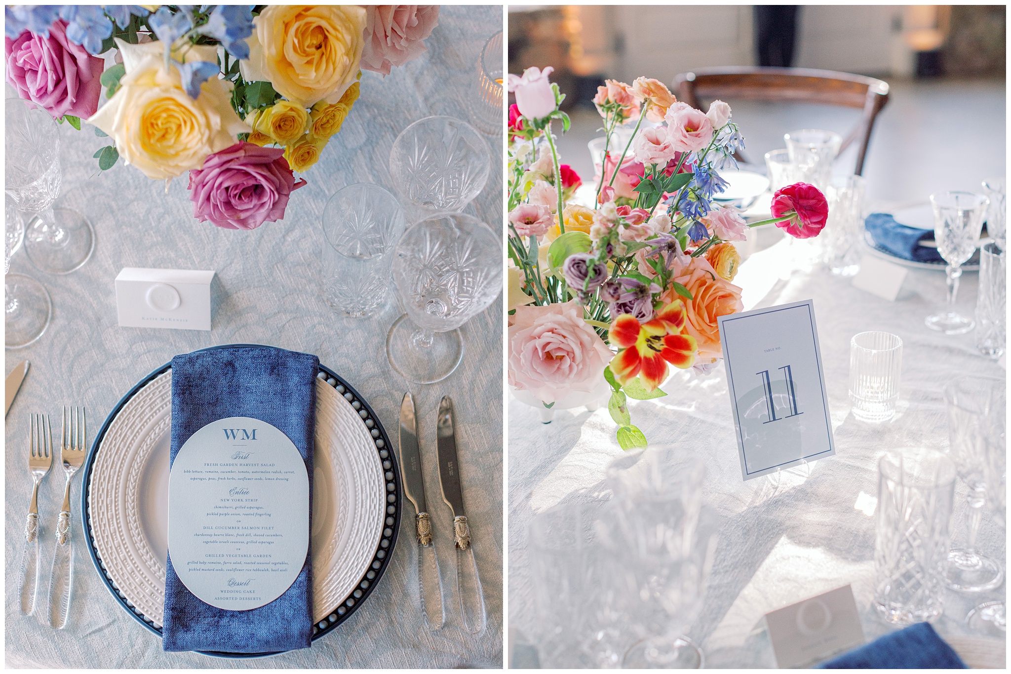 Stone Tower Winery wedding reception details