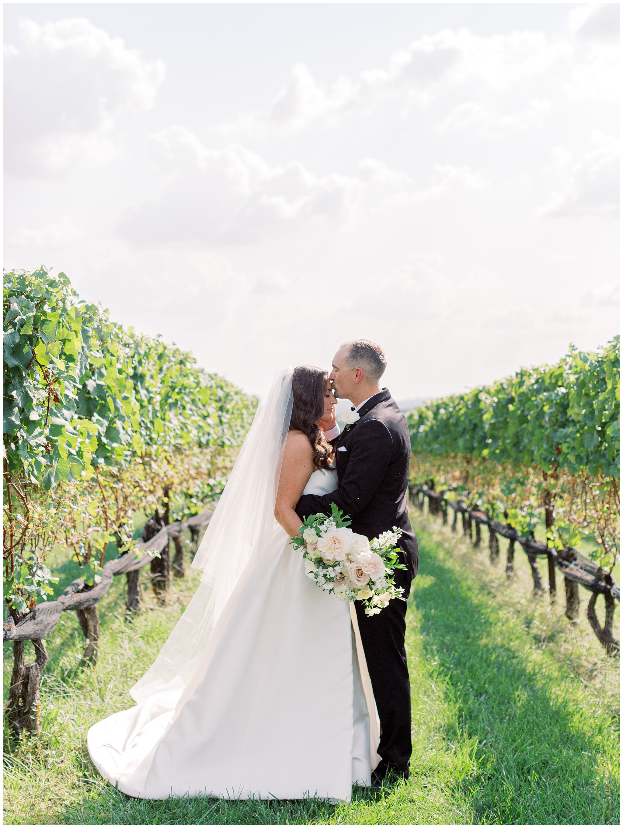 Bride and Groom portrait at Stone Tower Winery wedding