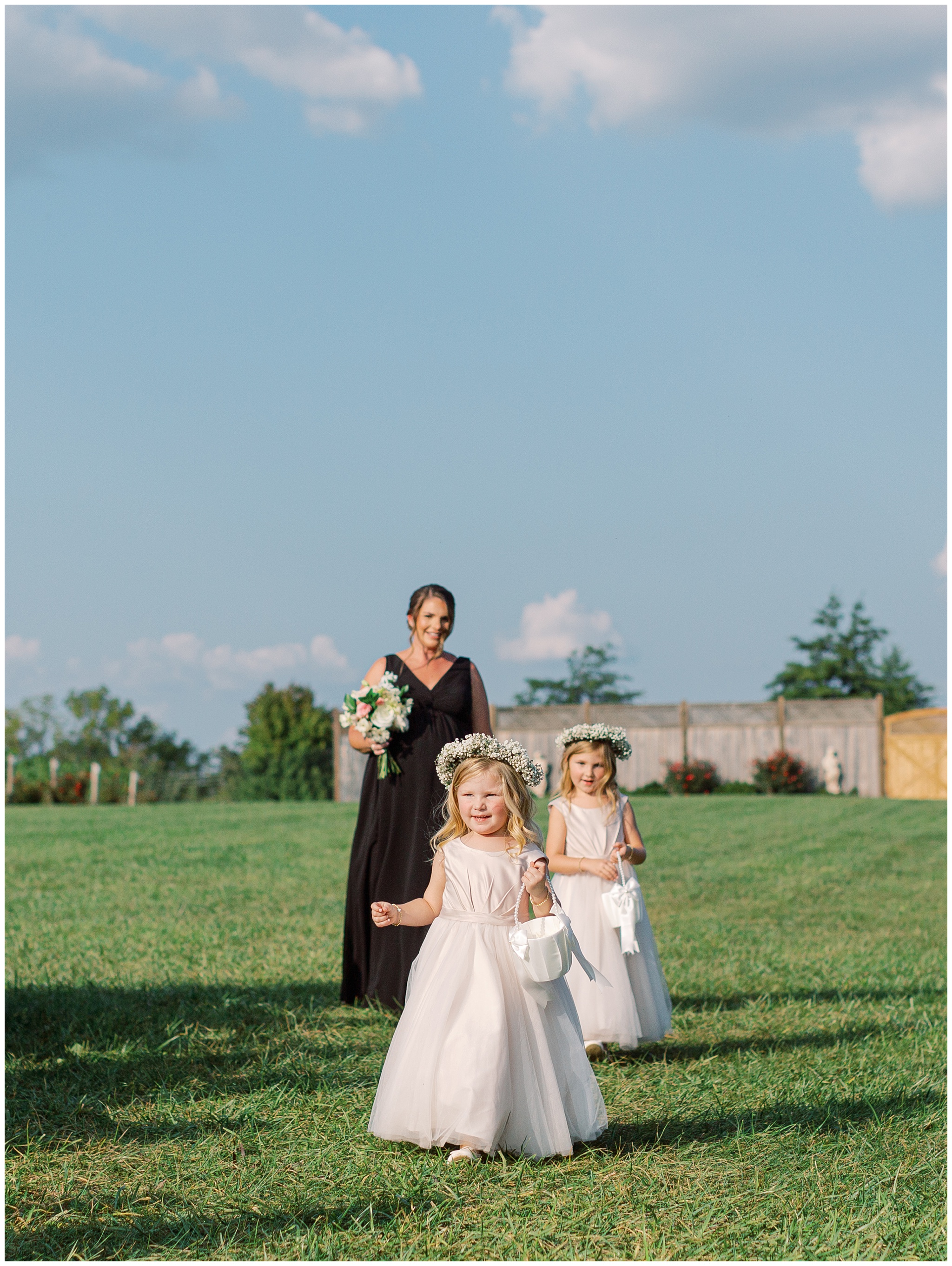 Flower girls walking