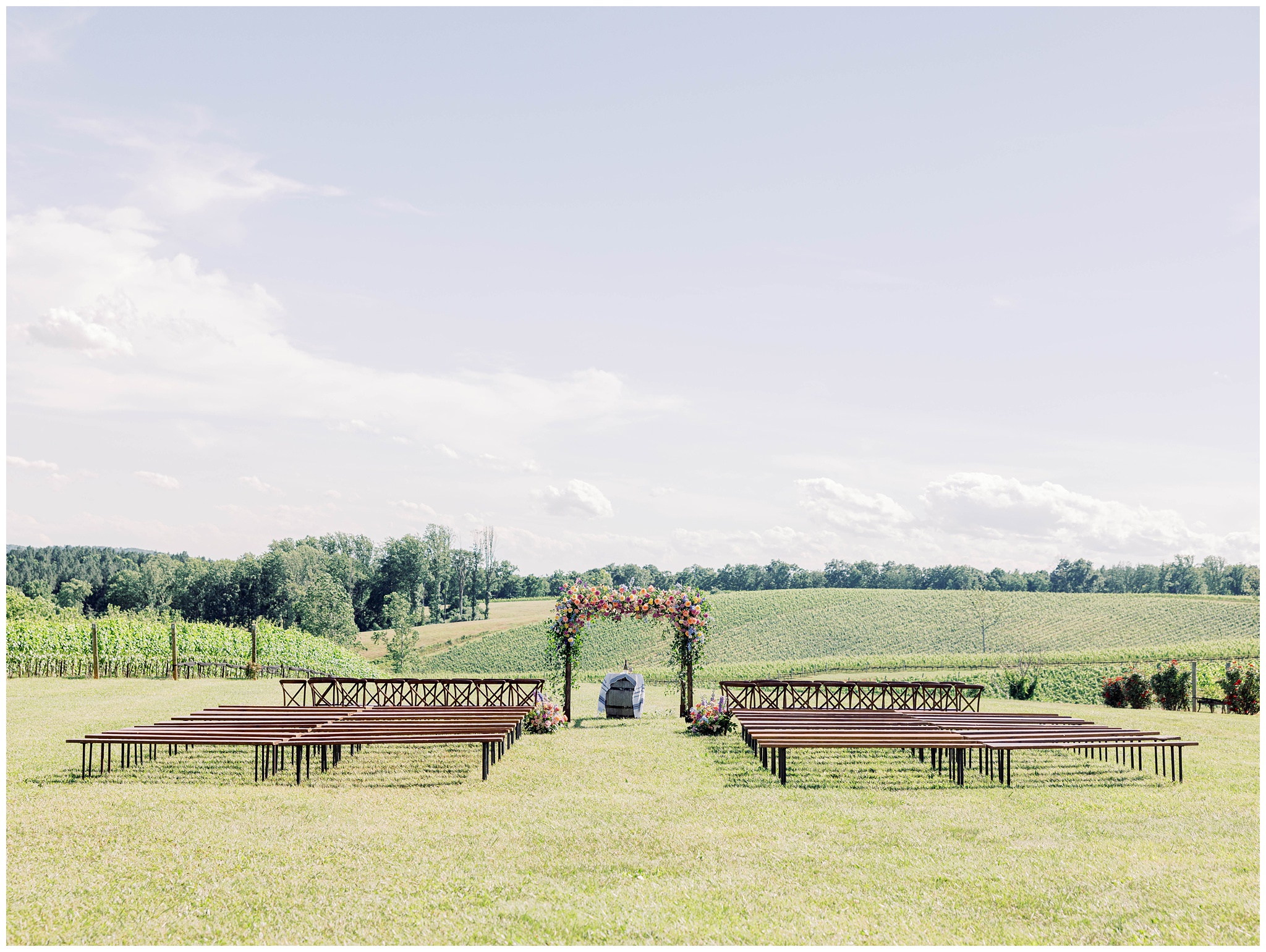 Stone Tower Winery wedding ceremony details