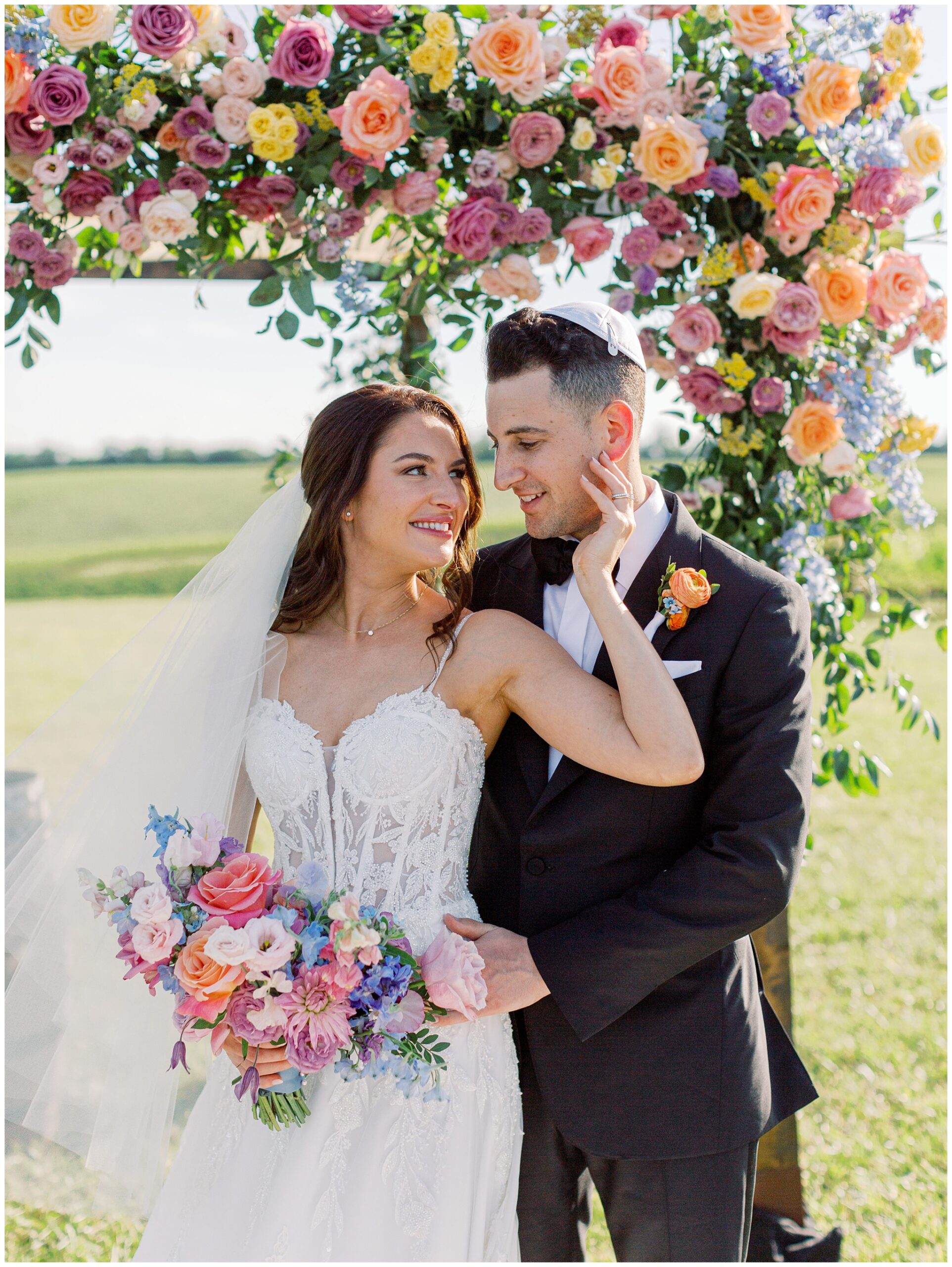 Bride and Groom portrait beneath the chuppah