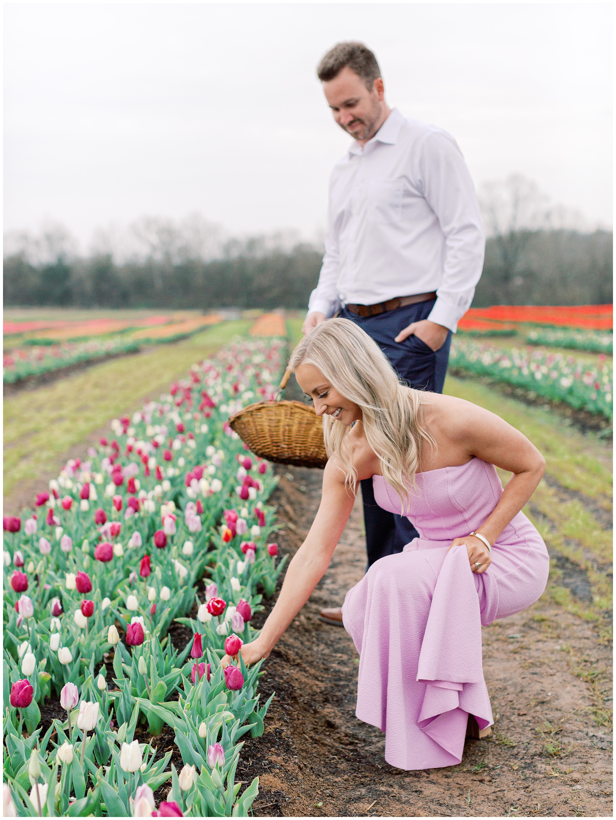 Picking tulips at Burnside Farms