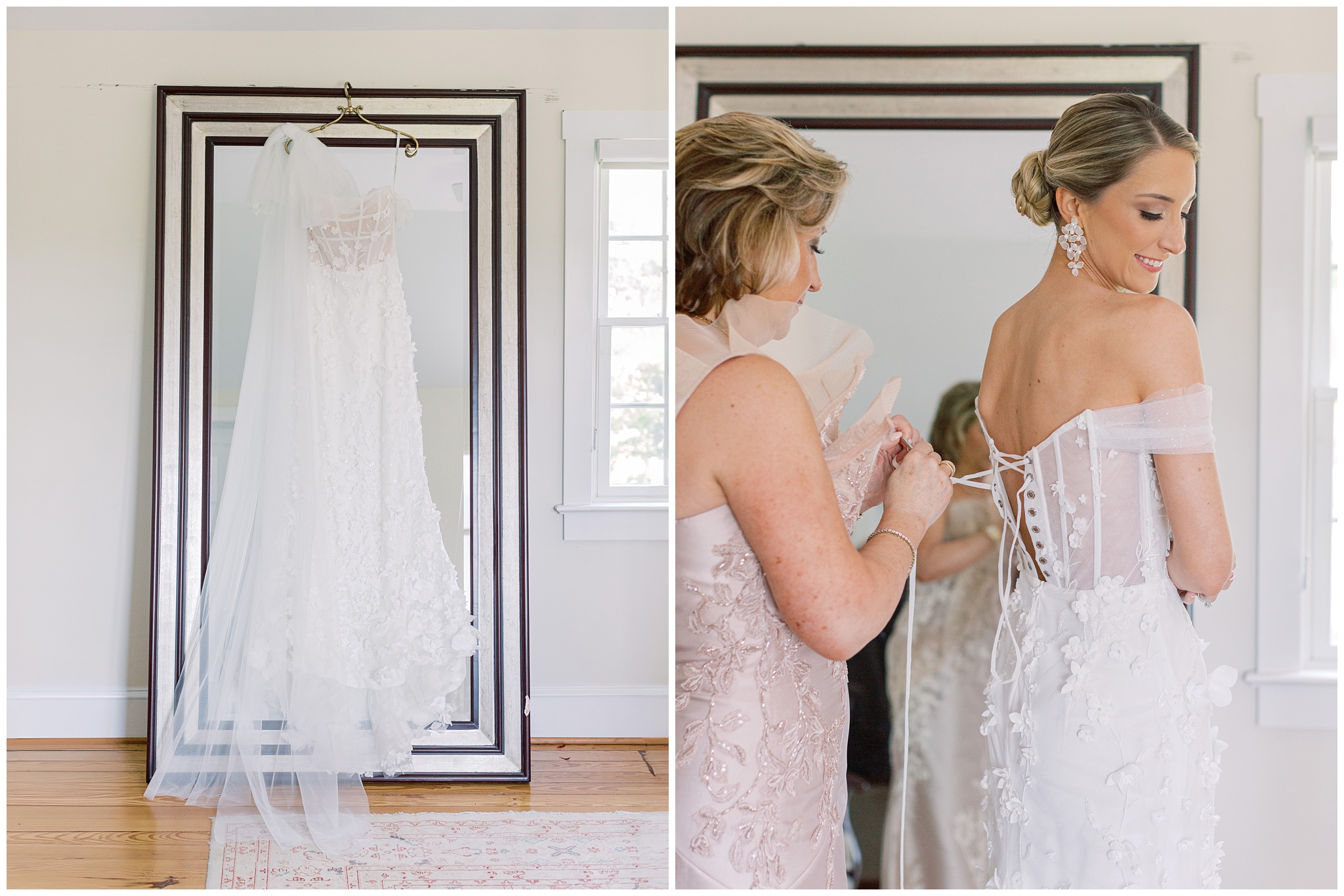 Bride wedding getting ready photos in Stone Tower Winery's bridal suite