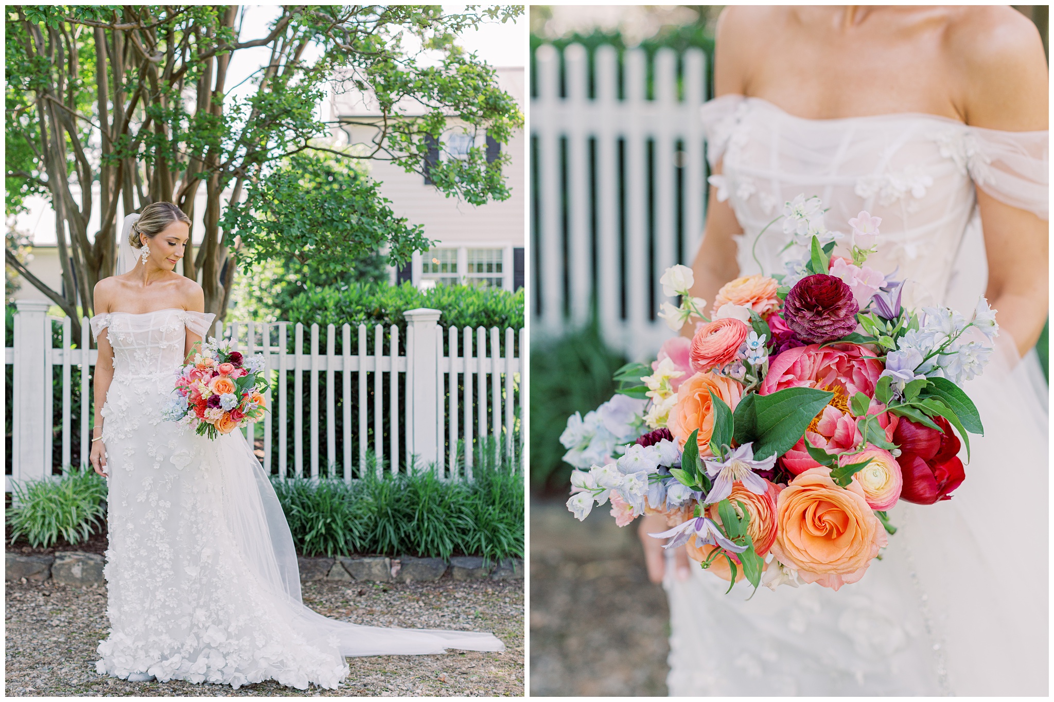 Spring bridal portraits at Stone Tower Winery wedding