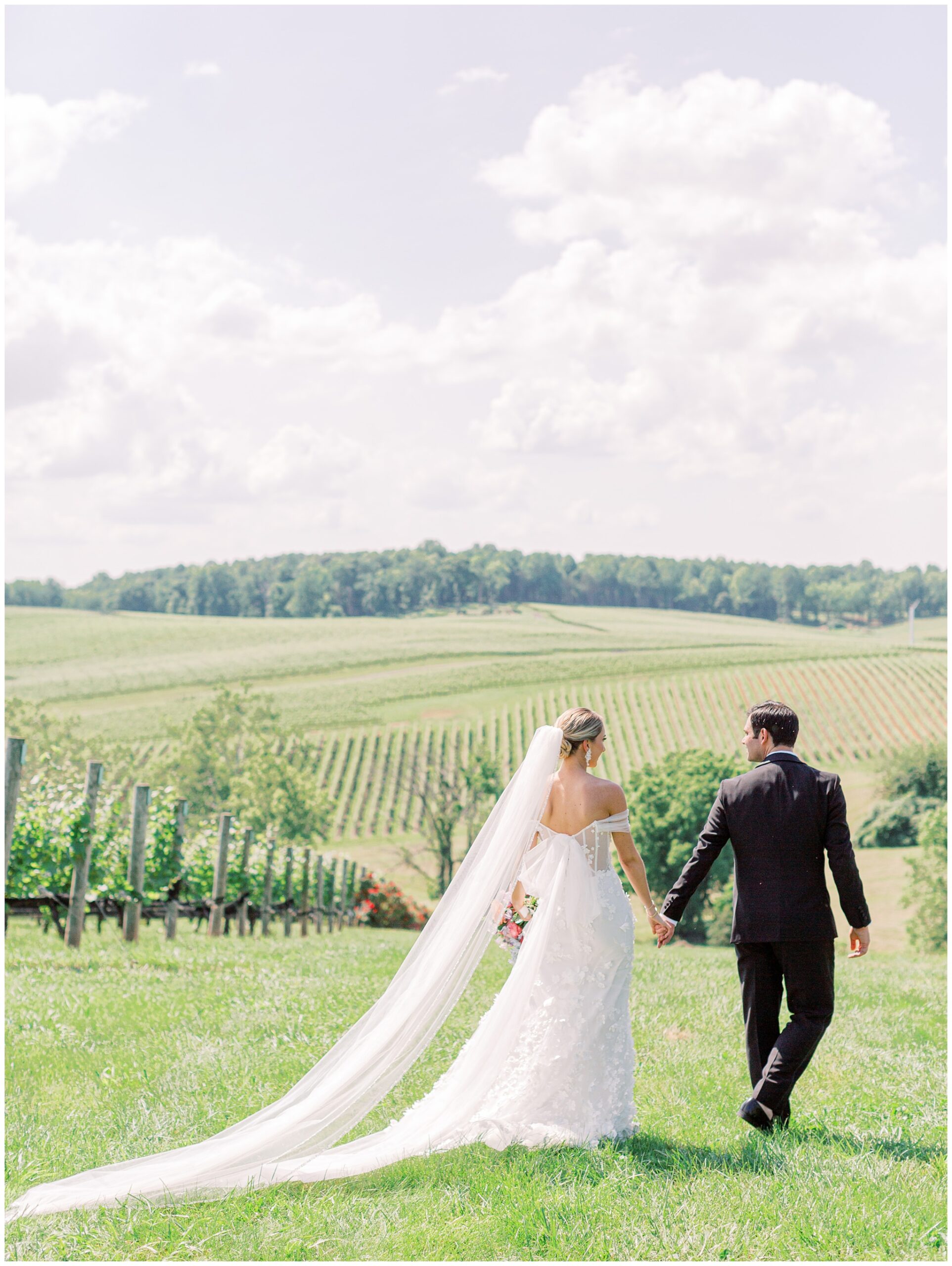 Spring Stone Tower Winery Wedding Bride and Groom Photo