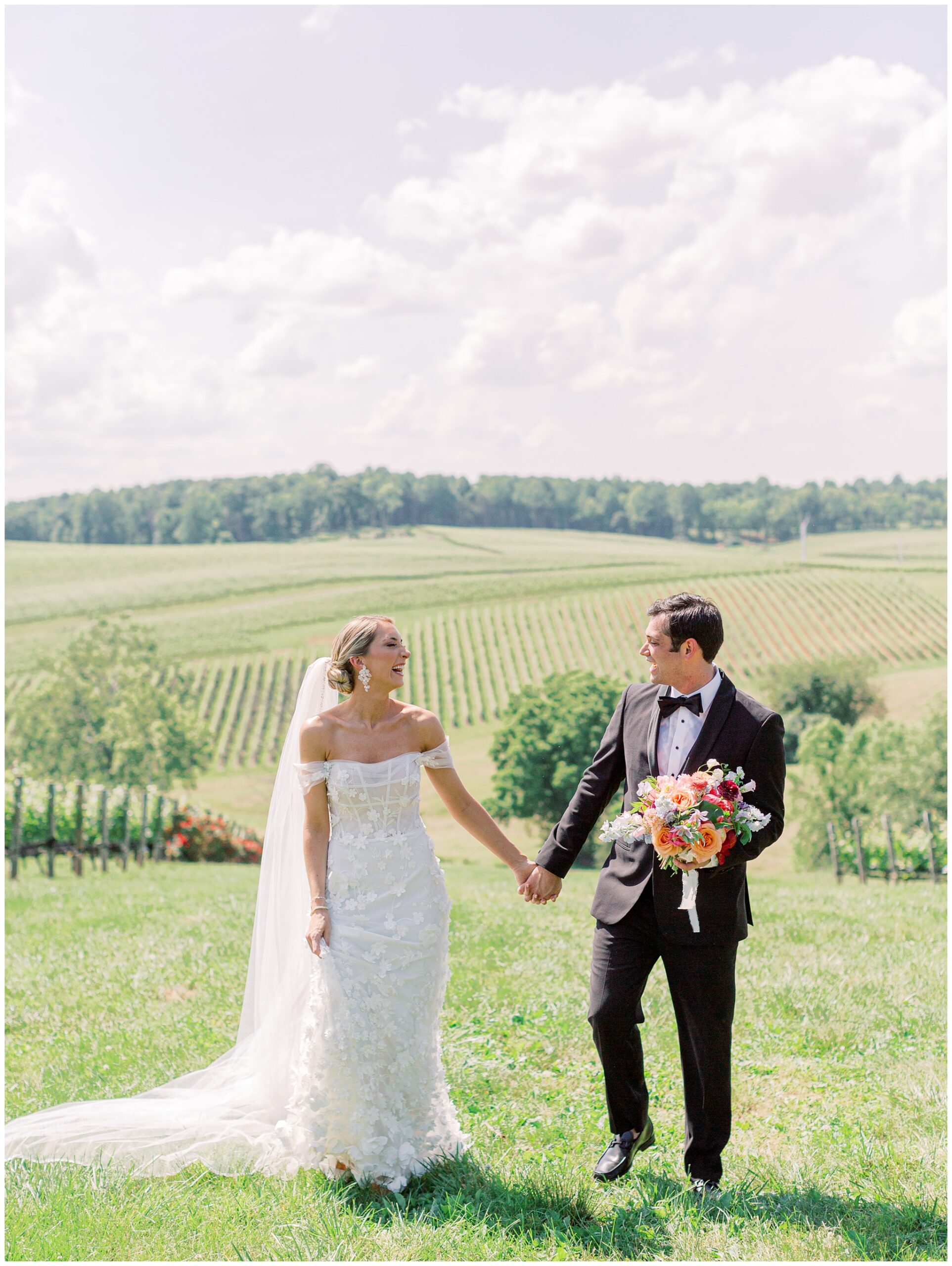 Spring Stone Tower Winery Wedding Bride and Groom Photo