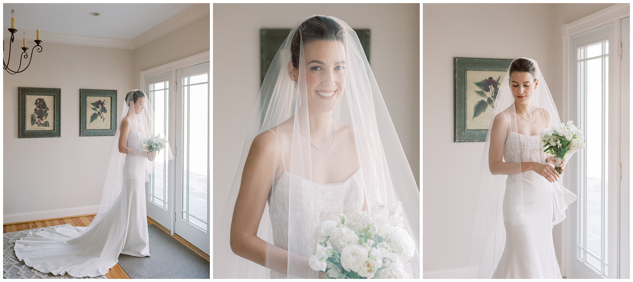 Bridal portraits in Early Mountain Vineyards bridal cottage