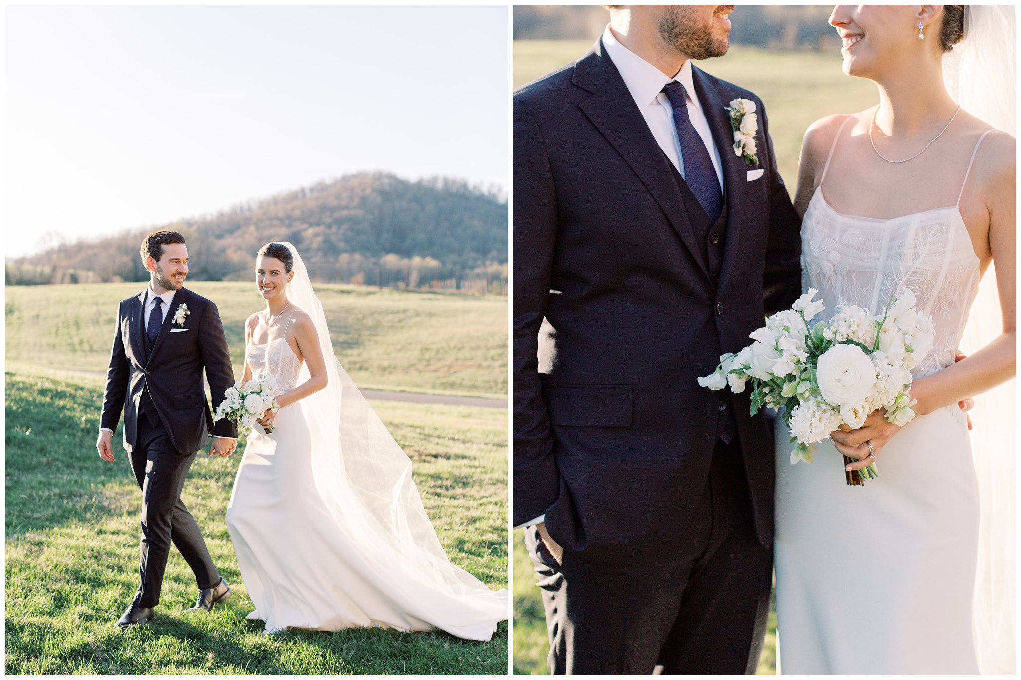 Bride and Groom portraits at Early Mountain Vineyards wedding