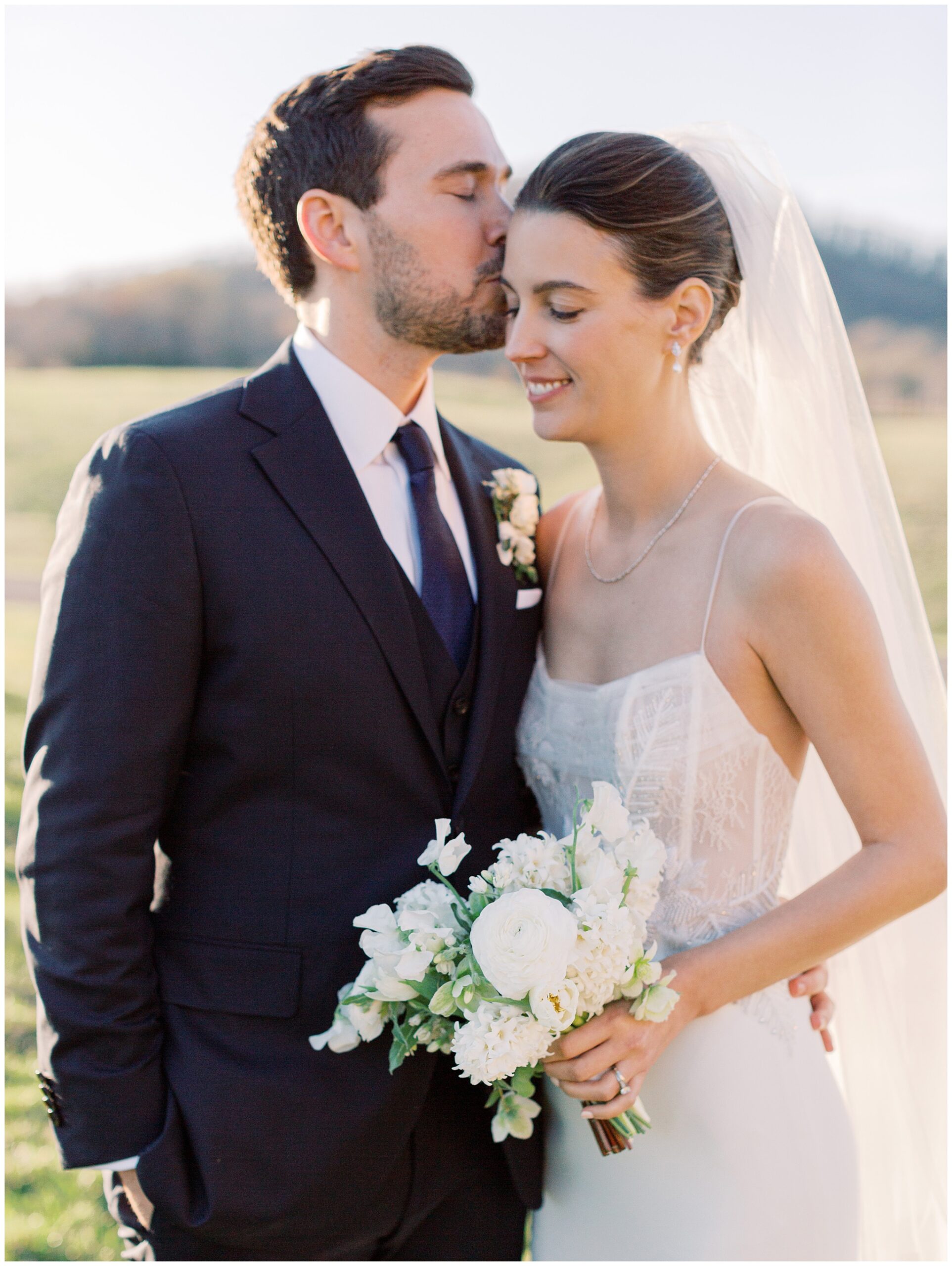 Bride and Groom portrait at Early Mountain Vineyards wedding