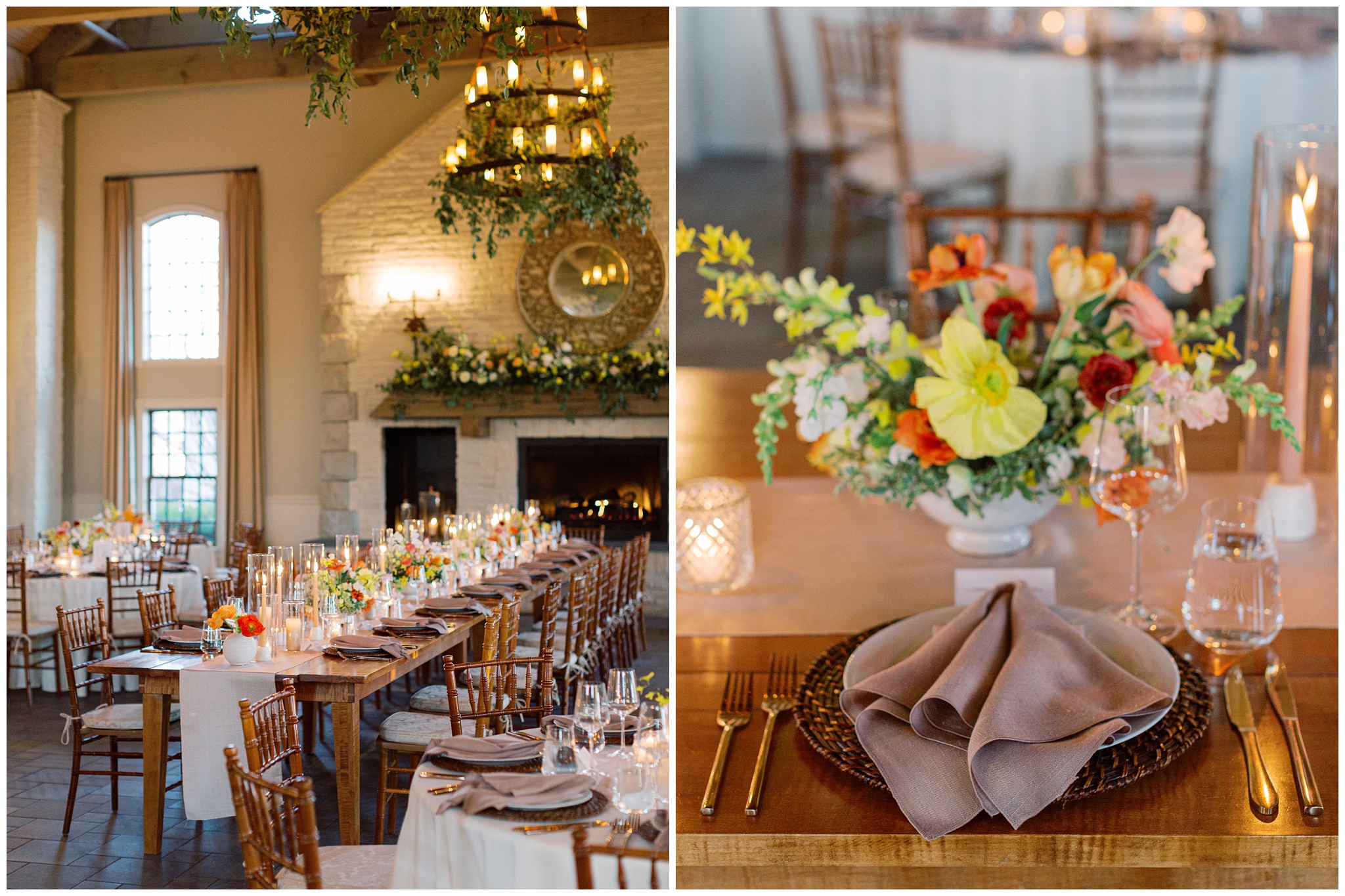 Early Mountain Vineyards wedding reception detail photos