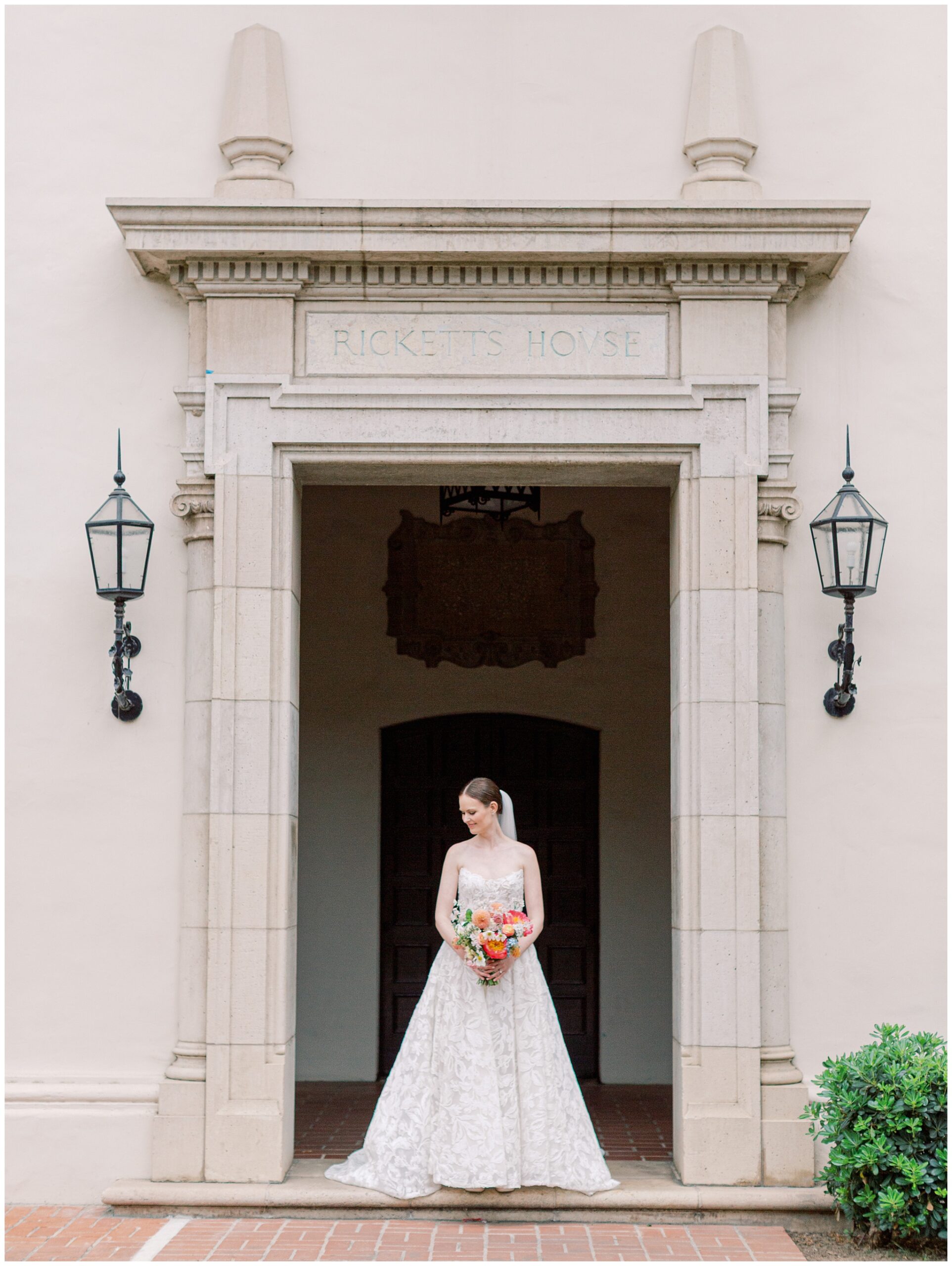 Bridal portrait at Caltech Athenaeum wedding